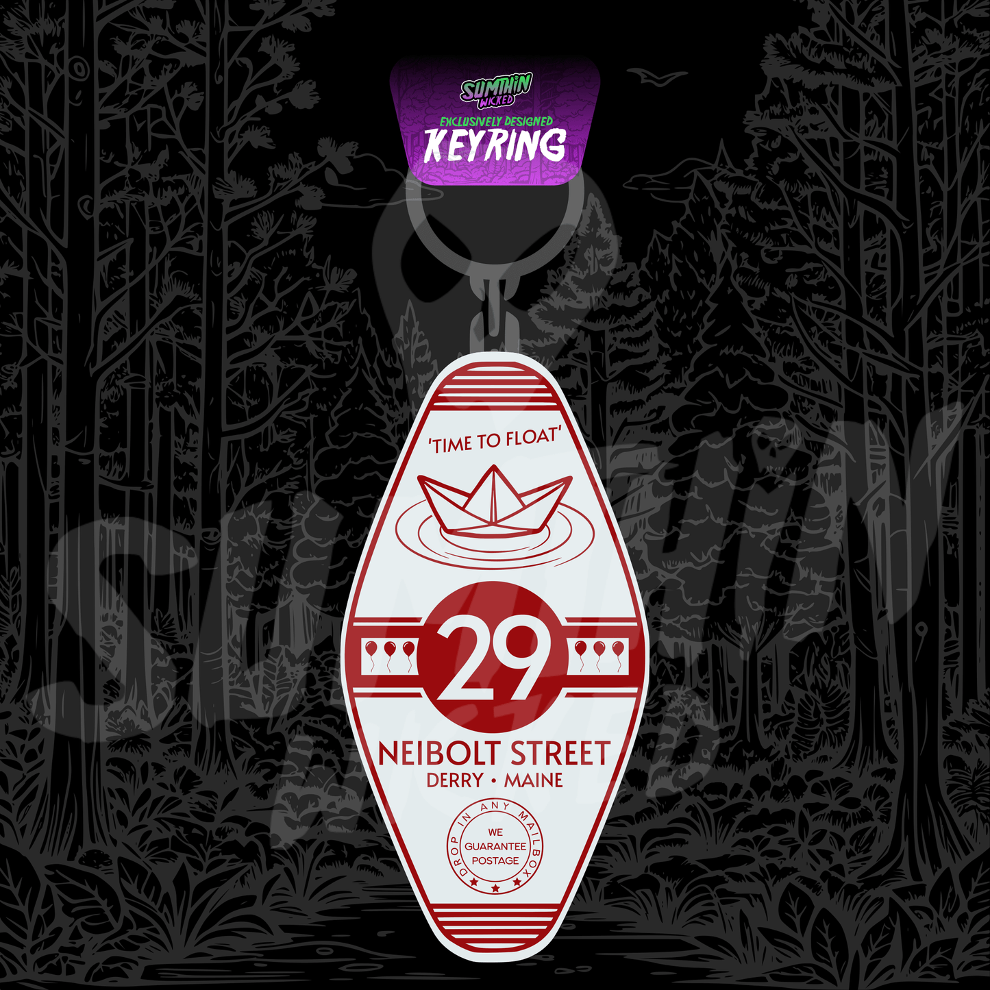 29 Neibolt Street - Acrylic Key Fob Keychain - IT Inspired - Sumthin Wicked Exclusive - Goblin Wood