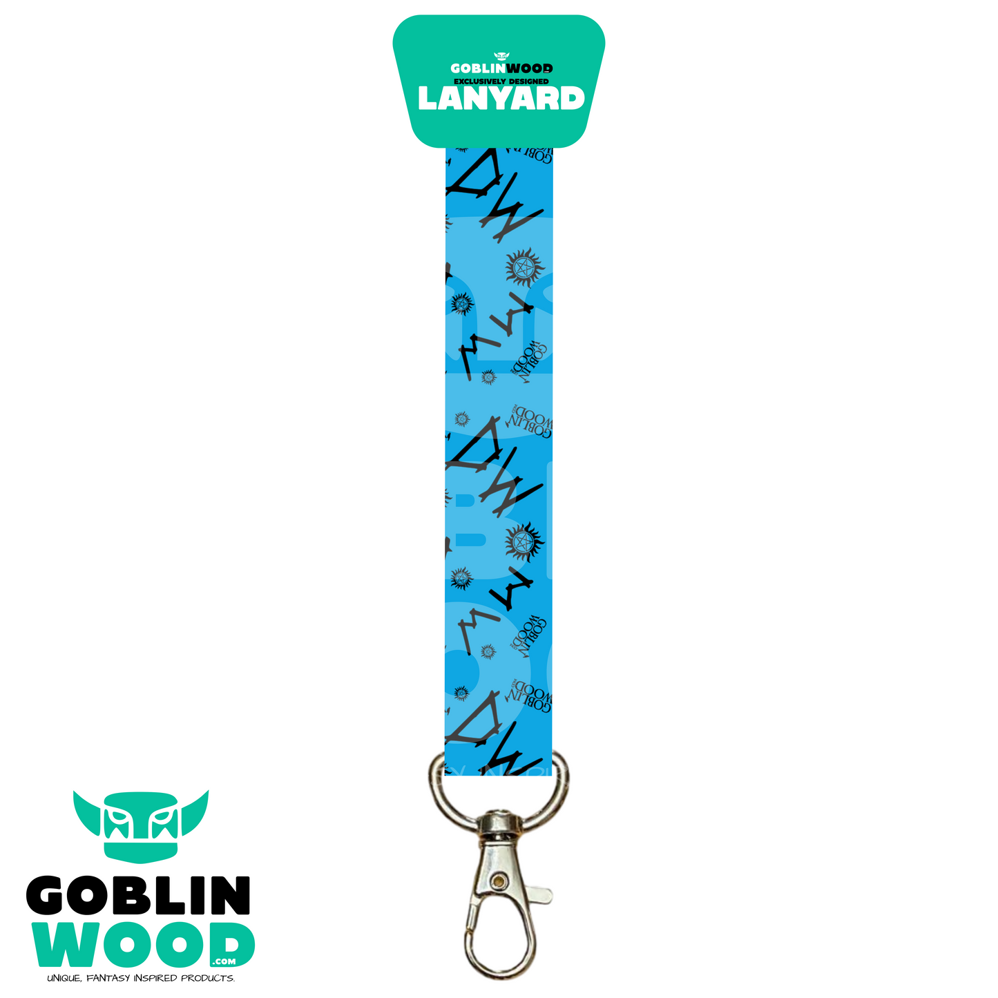 Initials (Blue) - AOP Lanyard - Supernatural Inspired - Goblin Wood Exclusive