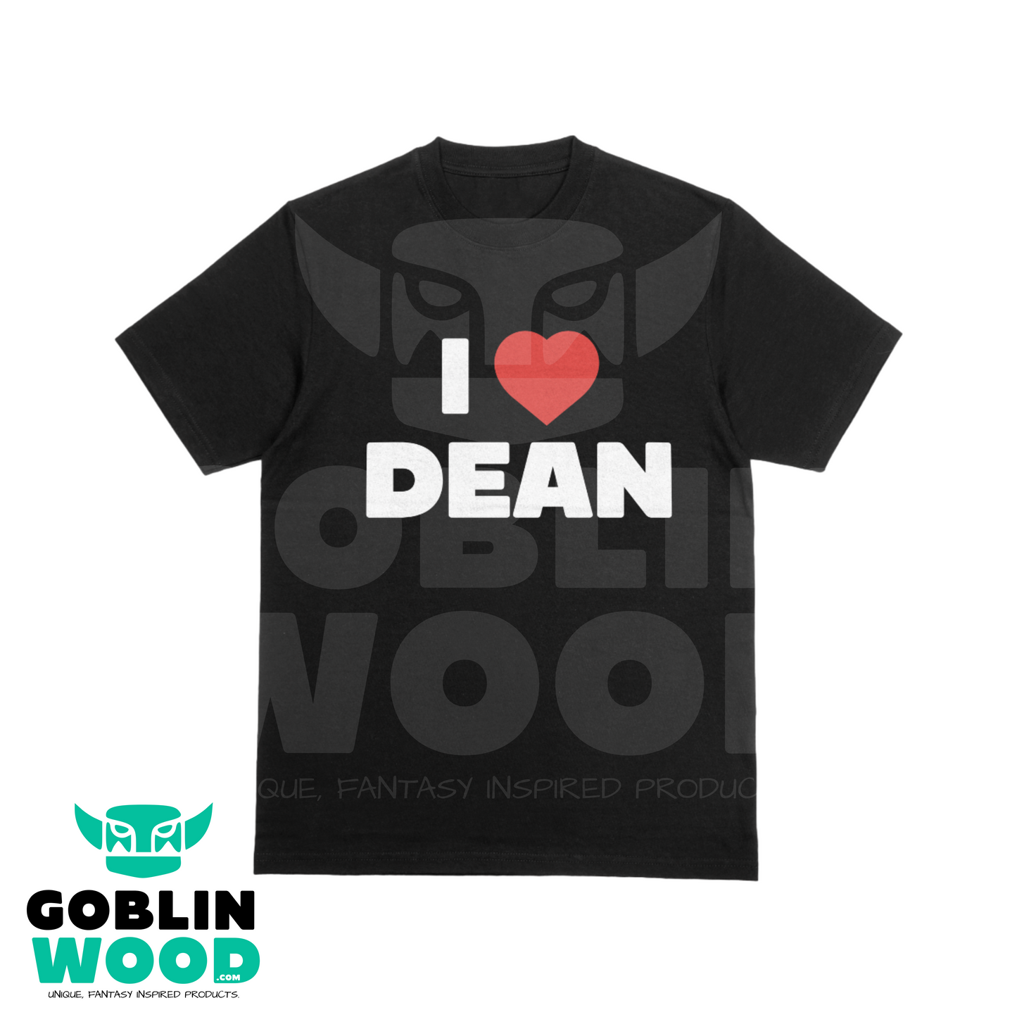 I ❤️ Dean - Premium Black T-shirt - Supernatural Inspired - Goblin Wood Exclusive