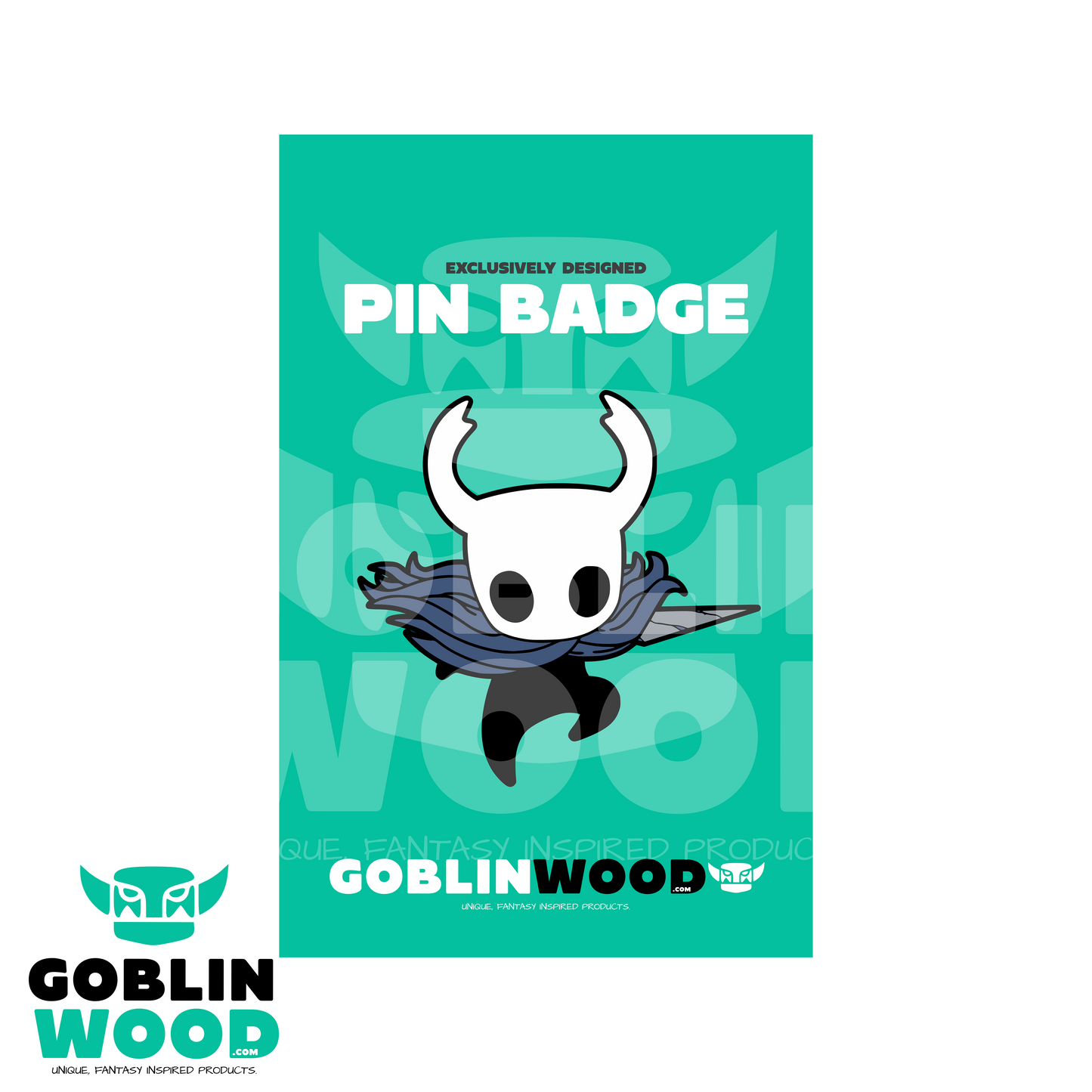Knight - Acrylic Pin Badge - Hollow Knight Inspired - Goblin Wood Exclusive