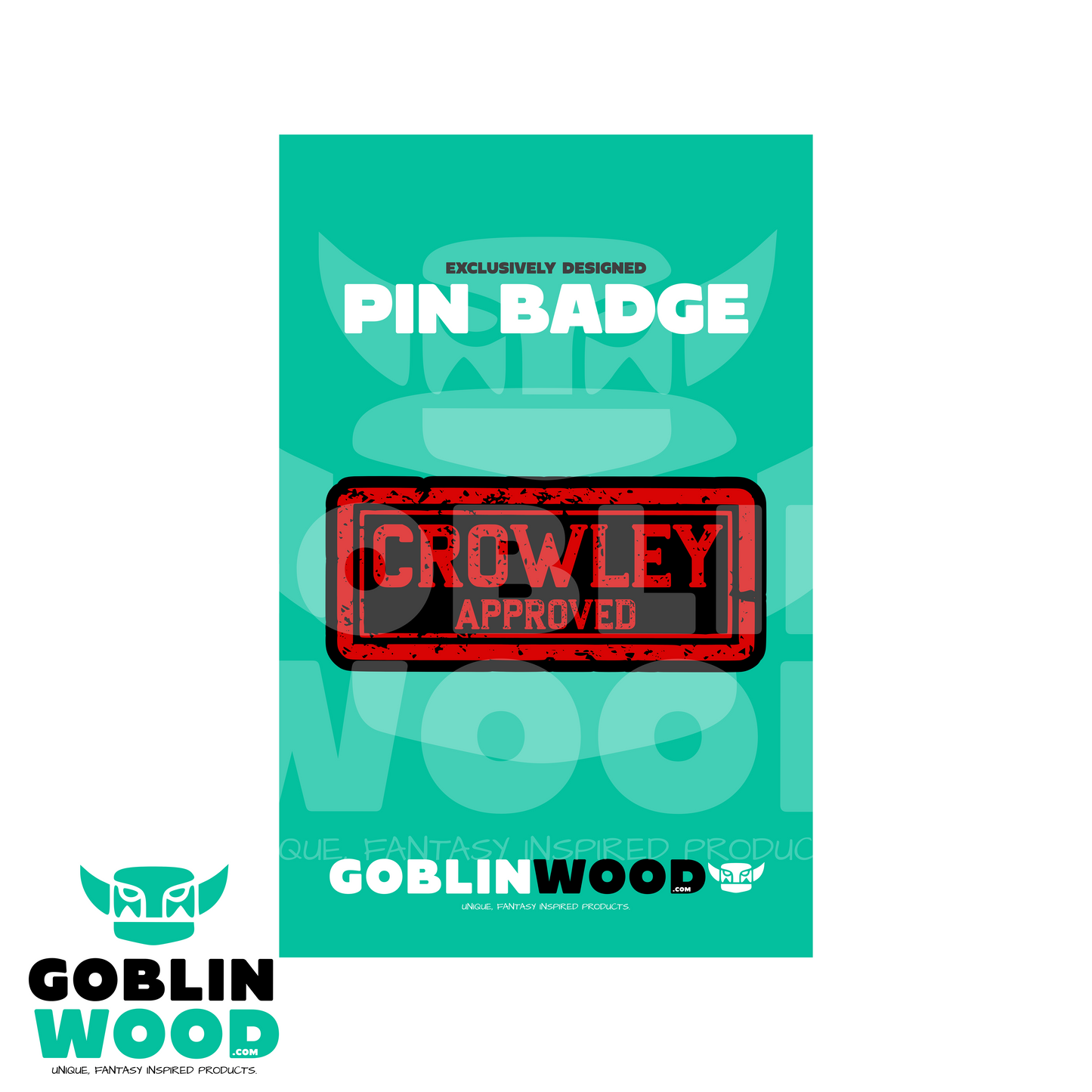 Crowley Approved - Acrylic Pin Badge - Supernatural Inspired -Goblin Wood Exclusive