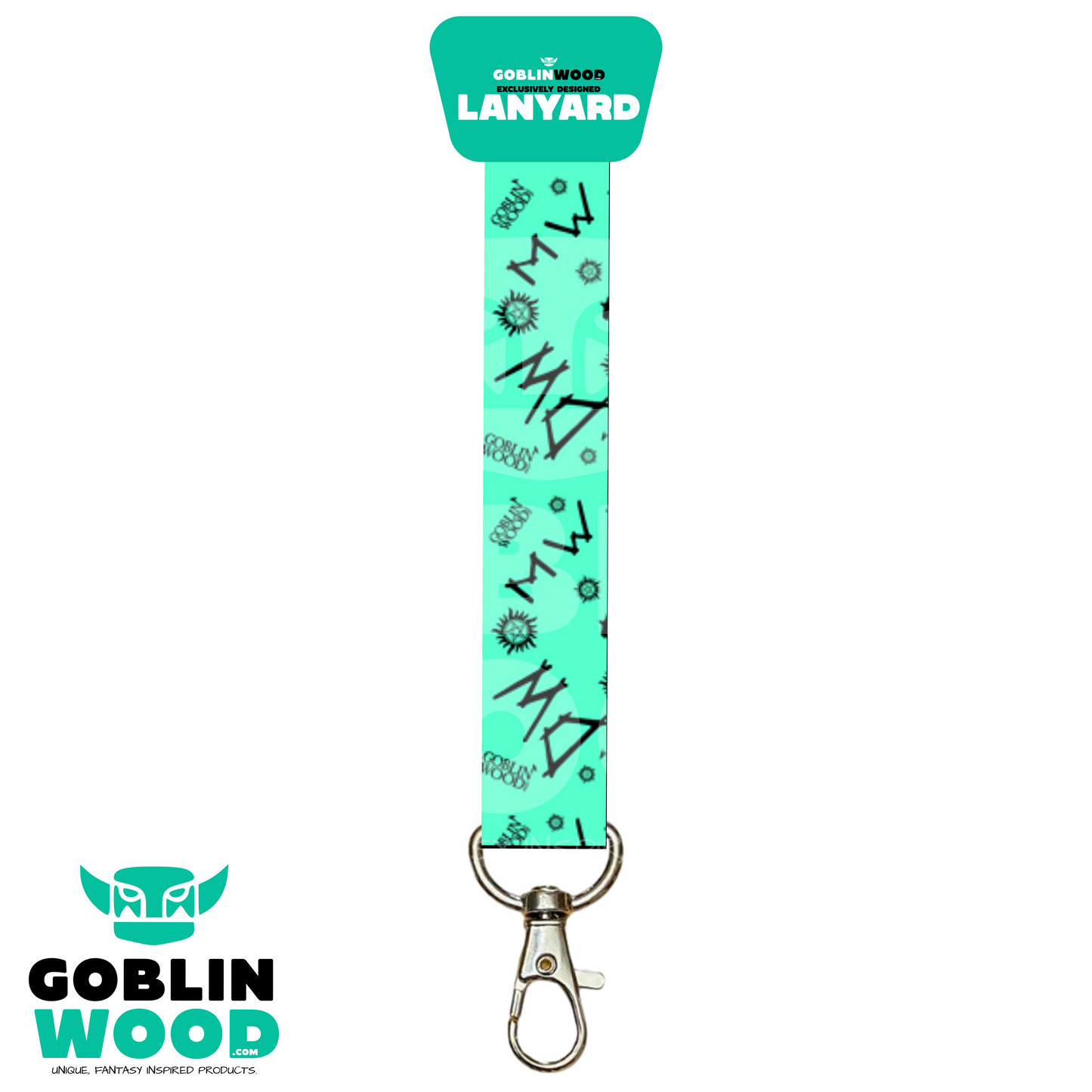 Initials (Teal) - AOP Lanyard - - Goblin Wood Exclusive