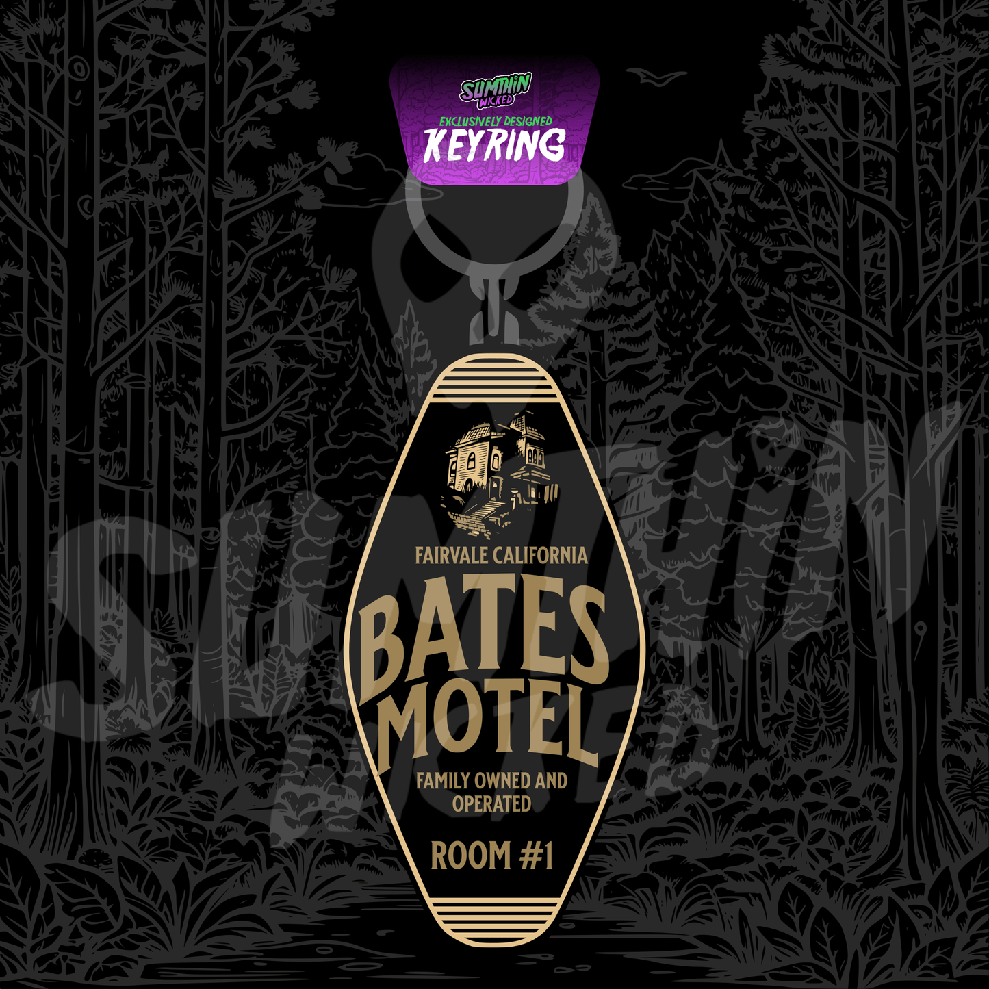 Bates Motel - Acrylic Key Fob Keychain - Psycho Inspired - Sumthin Wicked Exclusive - Goblin Wood
