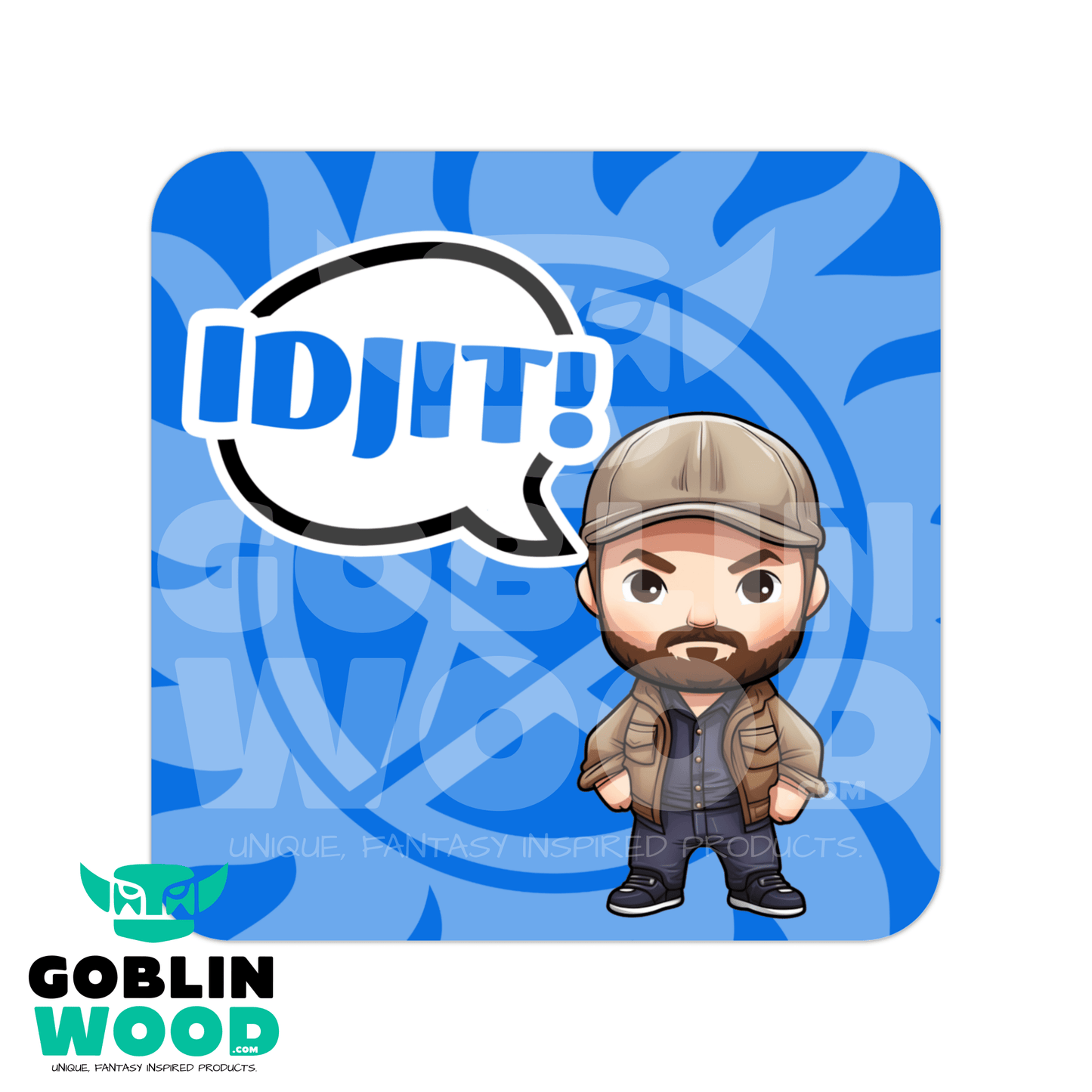 Bobby - Kawaii Speech Bubble Drinks Coaster - Supernatural Inspired - Goblin Wood Exclusive - Goblin Wood