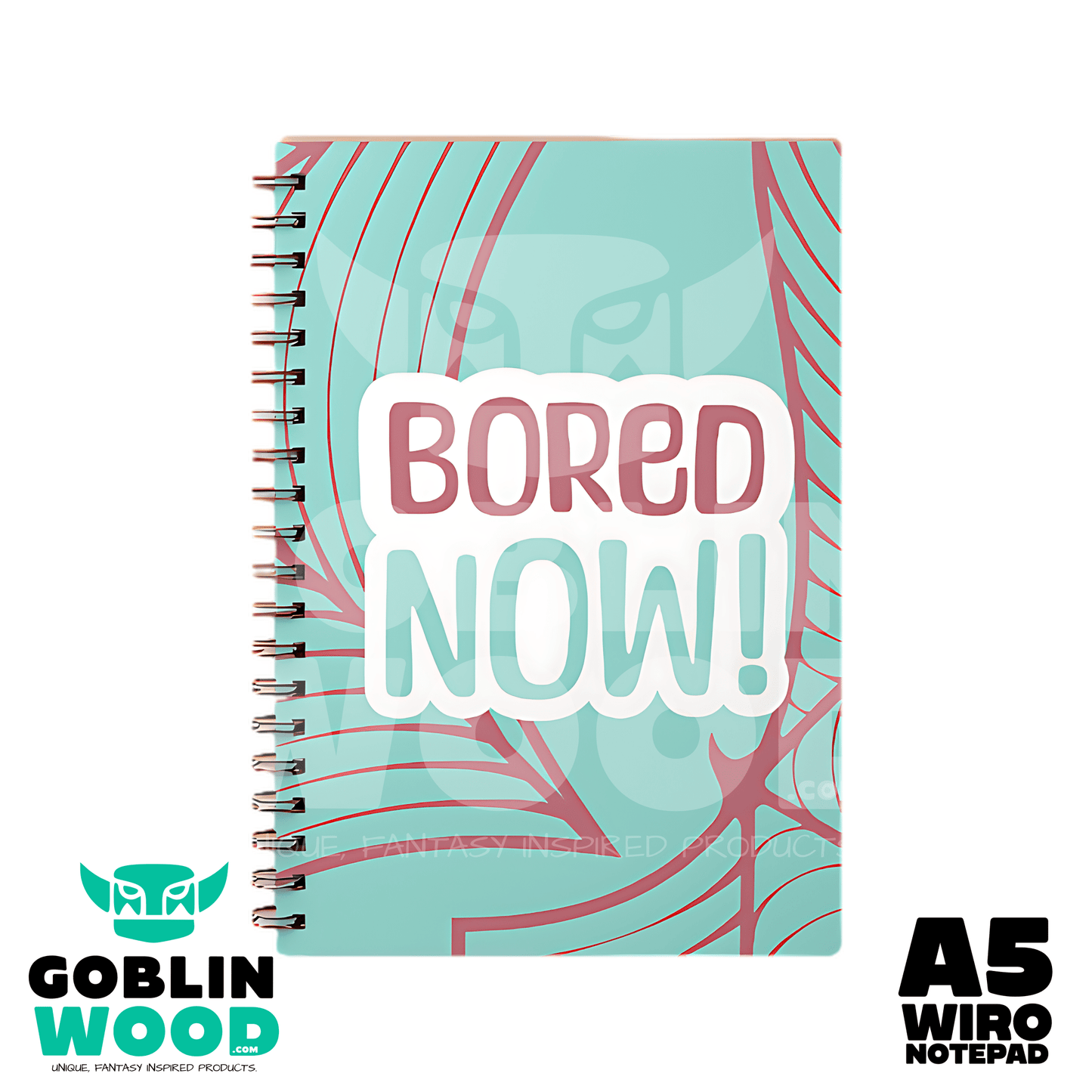 Bored Now - A5 Lined Notebook - Angel - Goblin Wood Exclusive - Goblin Wood
