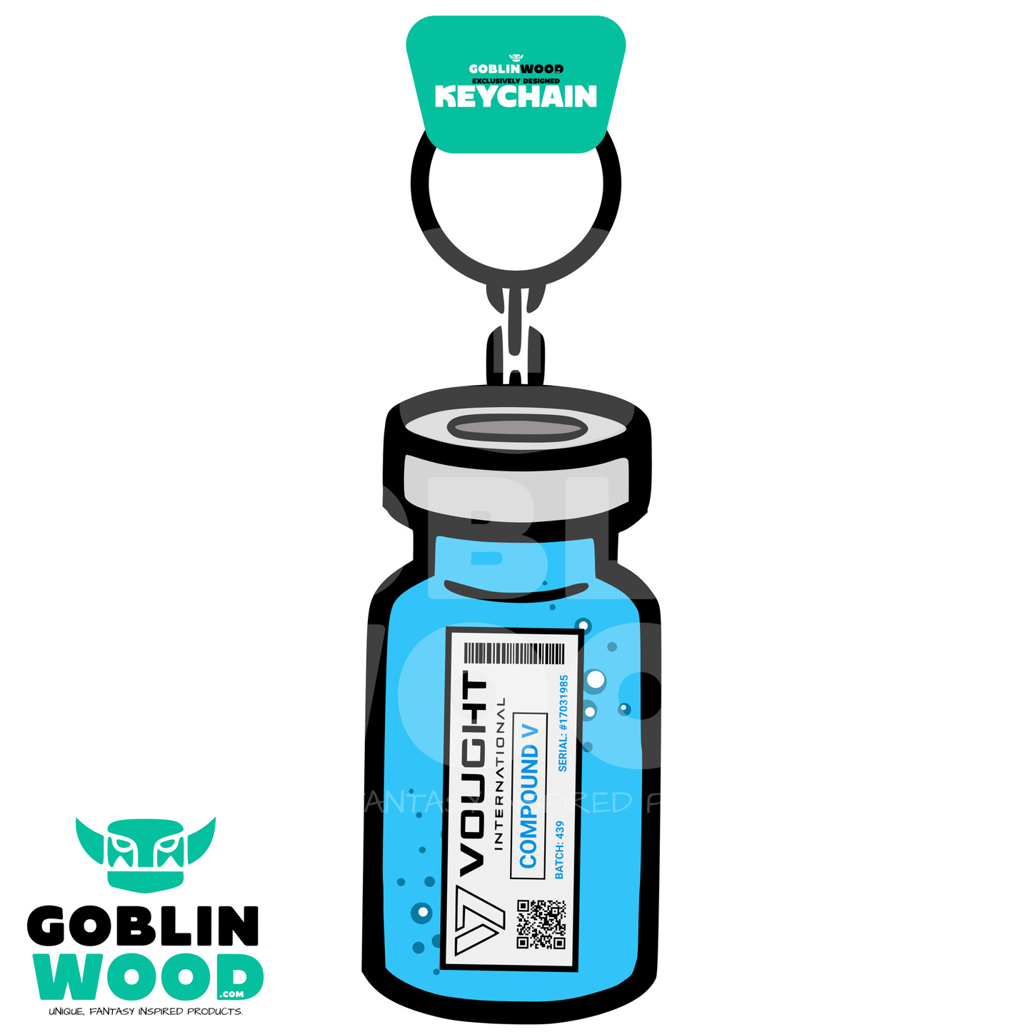 Compound V (Vial) - Acrylic Keychain - - Goblin Wood Exclusive - Goblin Wood