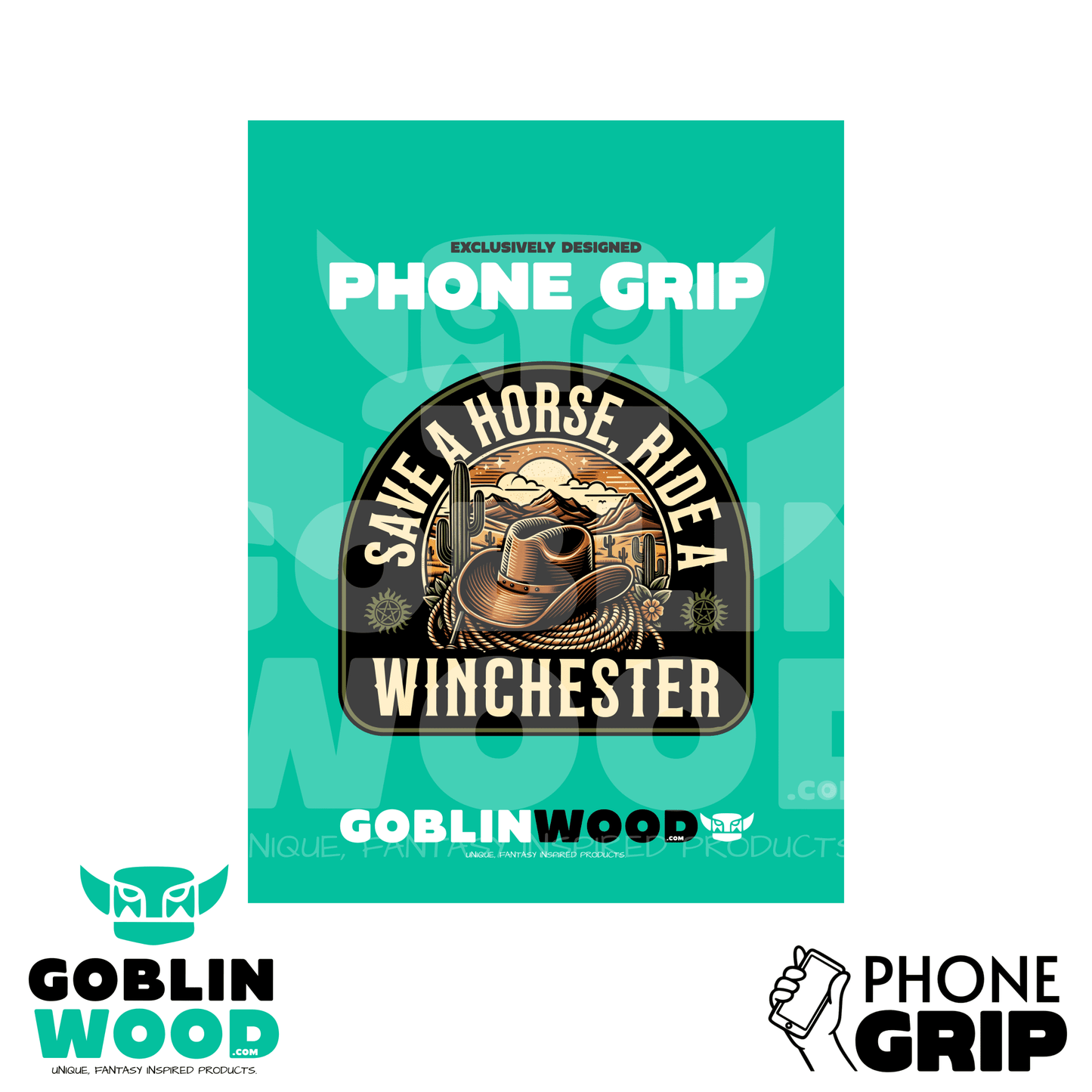 Cowboy Ride - Acrylic Phone/Kindle Grip - Supernatural Inspired - Goblin Wood Exclusive - Goblin Wood