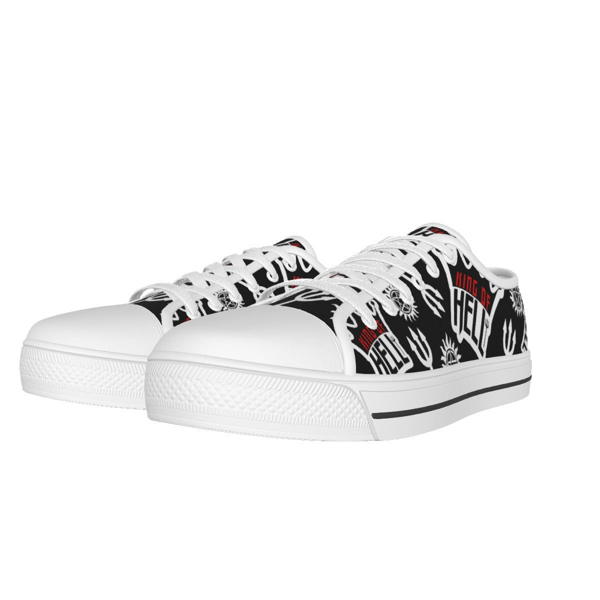 Crowley - Black AOP Canvas Lo - Top Shoe - Supernatural Inspired - Goblin Wood Exclusive - Goblin Wood