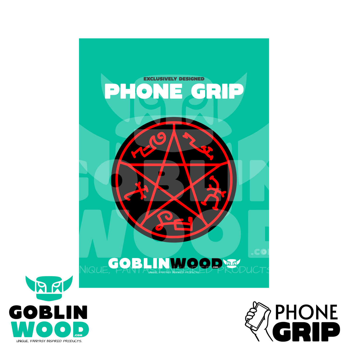 Devils Trap - Acrylic Phone/Kindle Grip - Supernatural Inspired - Goblin Wood Exclusive - Goblin Wood