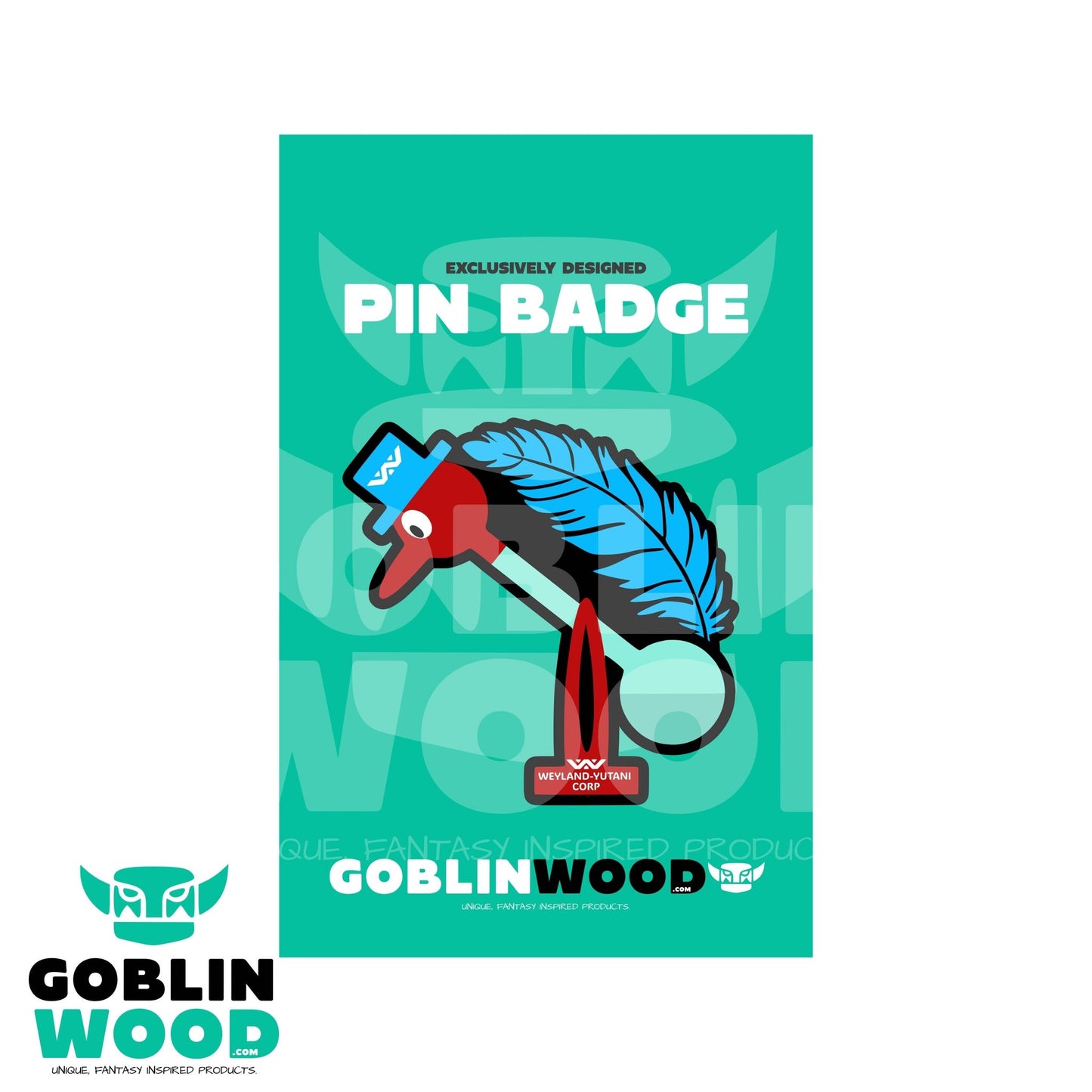 Dipping Bird - Acrylic Pin Badge - Alien Inspired - Goblin Wood Exclusive - Goblin Wood