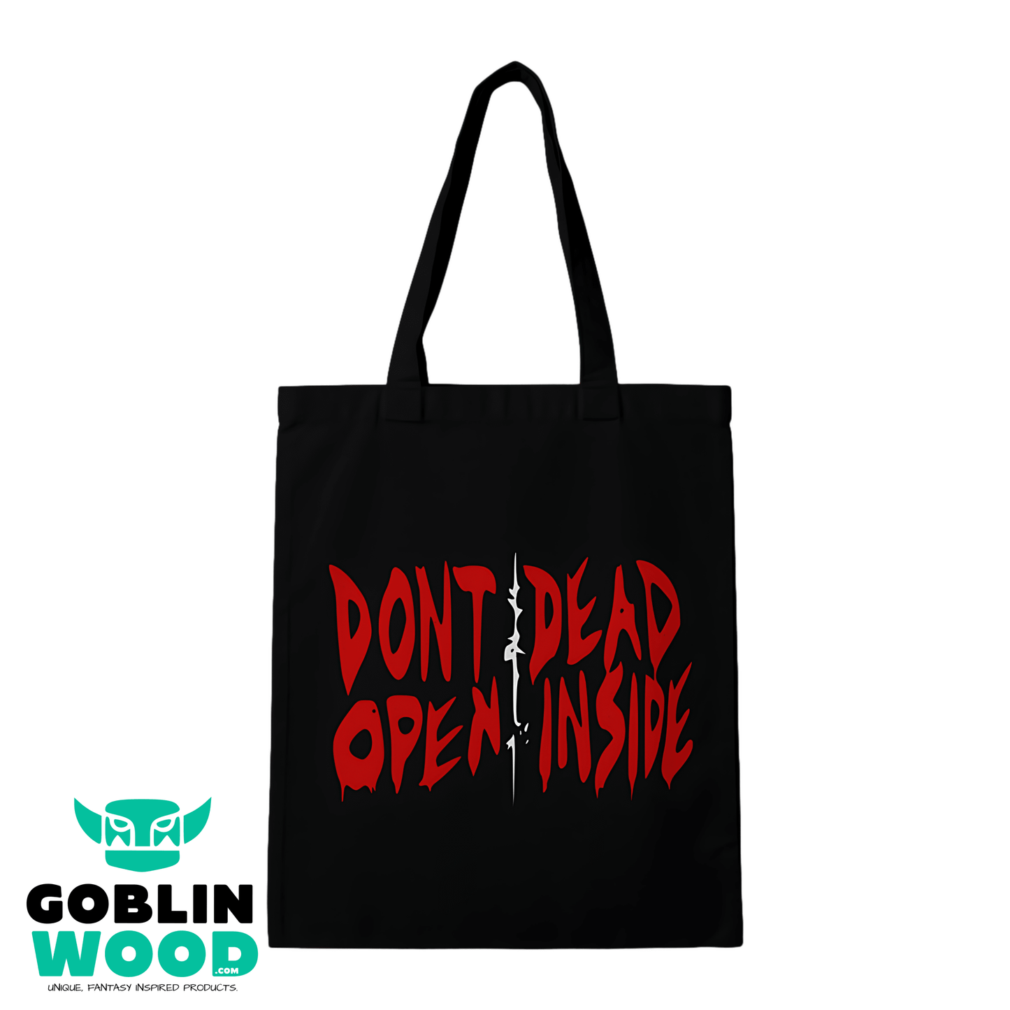Don't Open, Dead Inside - Black Tote Bag - The Walking Dead Inspired - Goblin Wood Exclusive - Goblin Wood