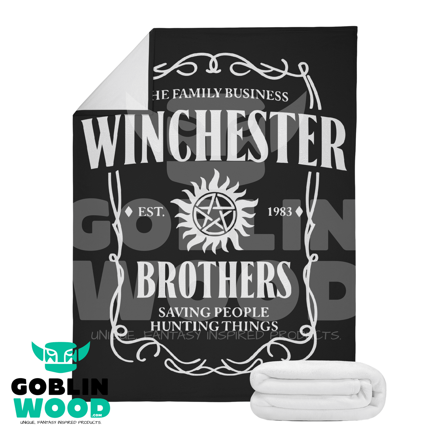 Drinks - Dual - Sided Stitched Blanket - Supernatural Inspired - Goblin Wood Exclusive - Goblin Wood