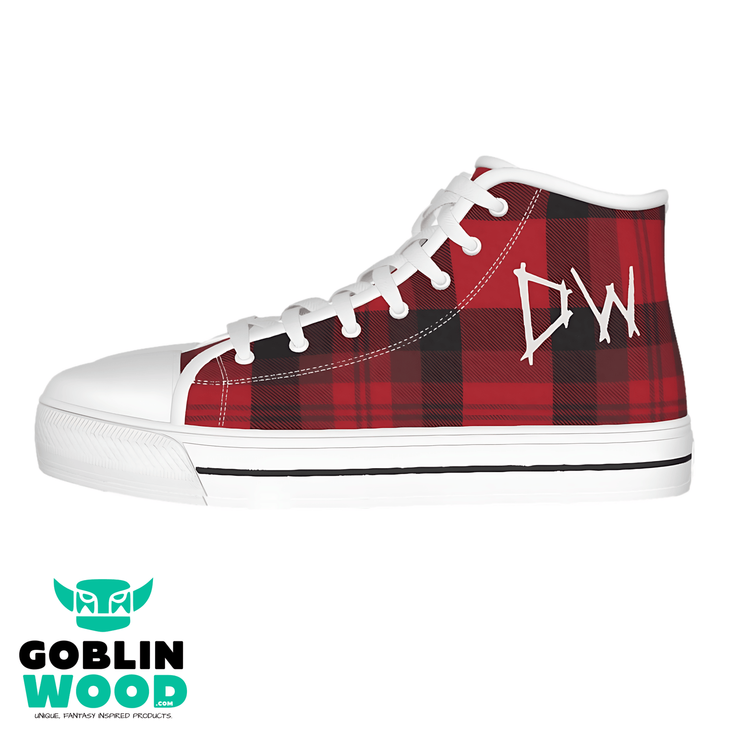 DW Plaid - Canvas Hi - Top Shoe - Supernatural Inspired - Goblin Wood Exclusive - Goblin Wood