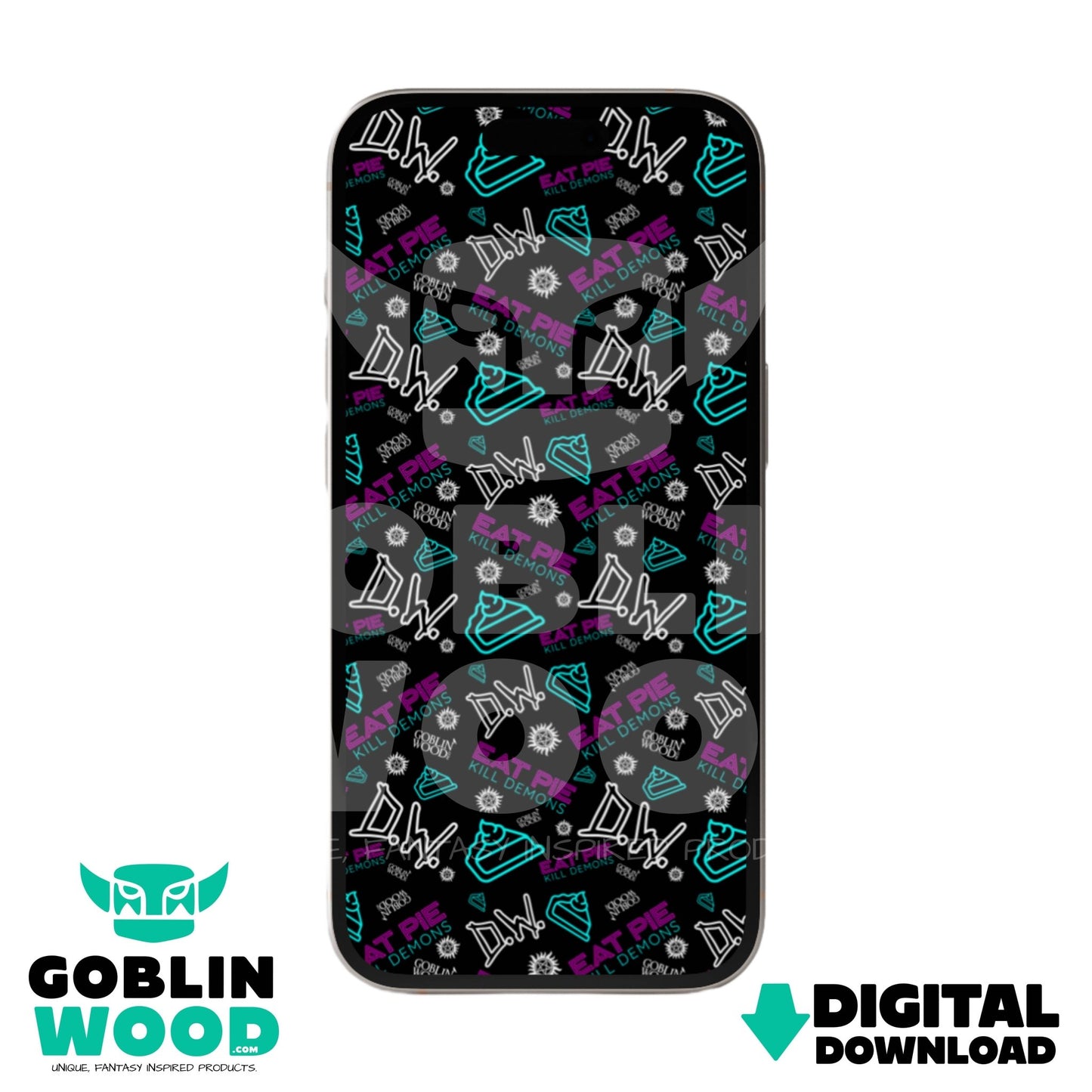 Eat Pie - Supernatural Inspired Digital Screen Background - Goblin Wood Exclusive - Goblin Wood