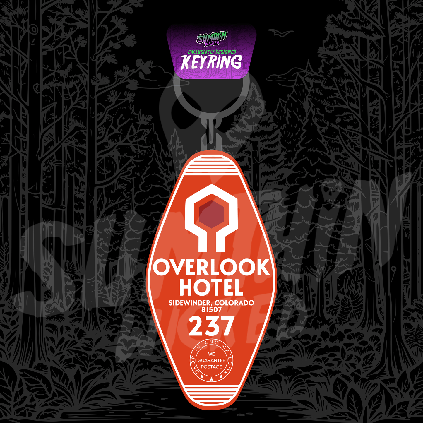 Here's Johnny! - Overlook Hotel - Acrylic Key Fob Keychain - The Shining Inspired - Sumthin Wicked Exclusive - Goblin Wood
