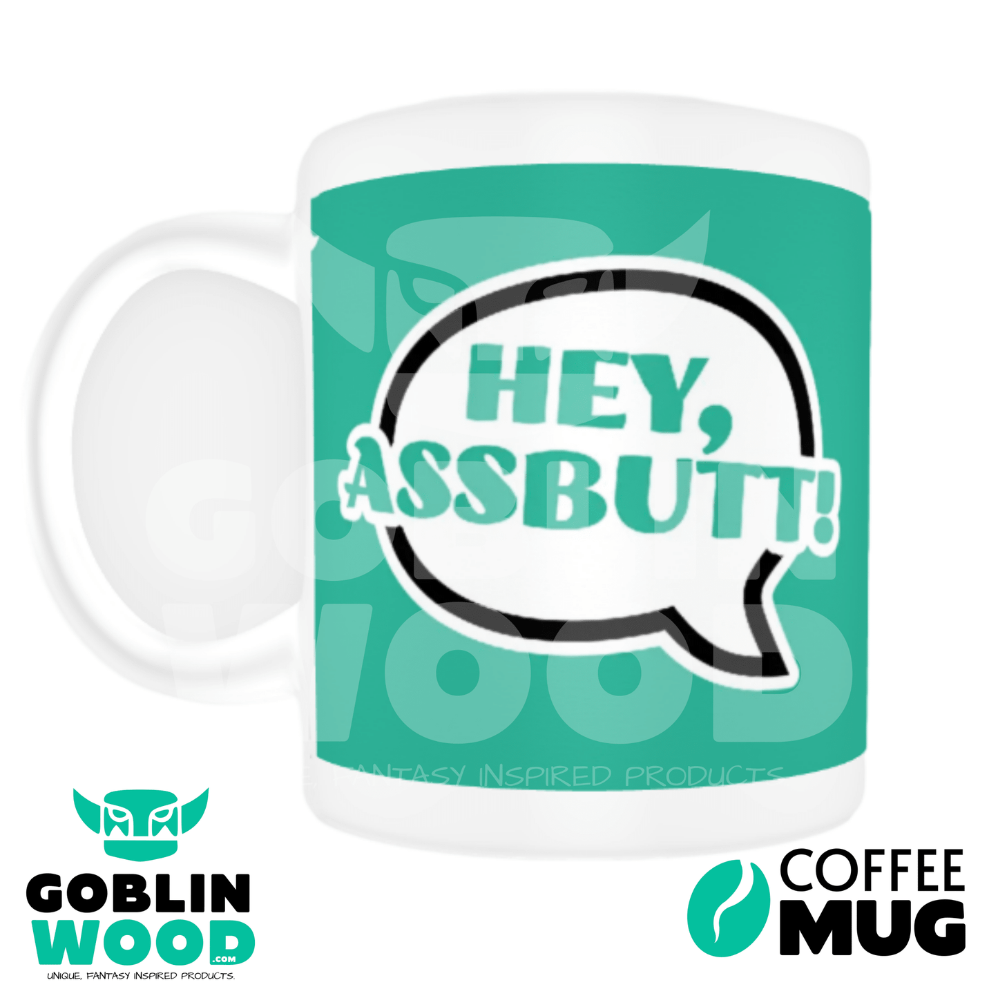 Hey Assbutt! - Speech Bubble Coffee Mug - Supernatural Inspired - Goblin Wood Exclusive - Goblin Wood