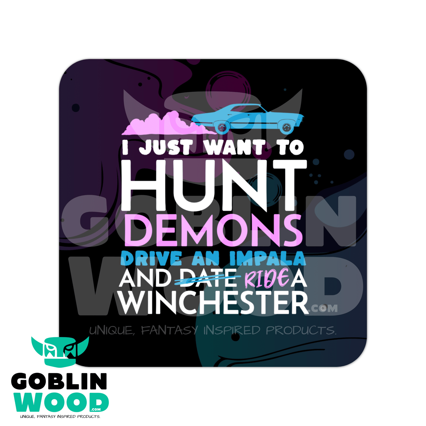 Hunt Drive Ride - Drinks Coaster - Supernatural Inspired - Goblin Wood Exclusive - Goblin Wood