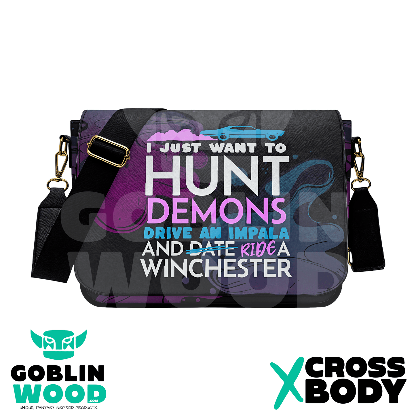 Hunt Drive Ride - PU Cross Body Hand Bag - Supernatural Inspired - Goblin Wood Exclusive - Goblin Wood