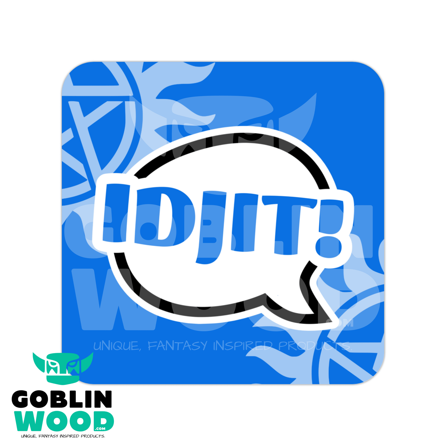 Idjit! - Speech Bubble Drinks Coaster - Supernatural Inspired - Goblin Wood Exclusive - Goblin Wood