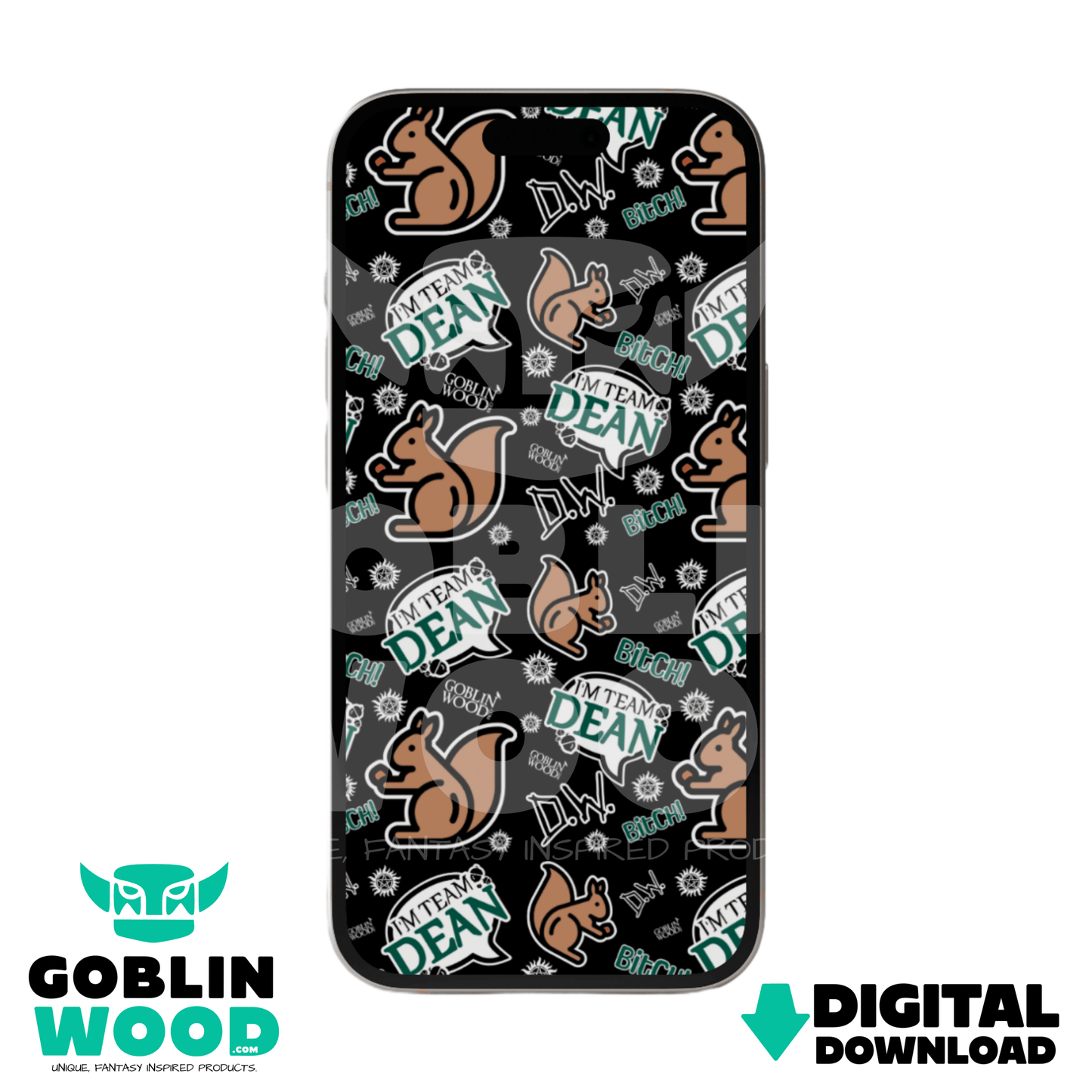 I'm Team Dean - Supernatural Inspired Digital Screen Background - Goblin Wood Exclusive - Goblin Wood