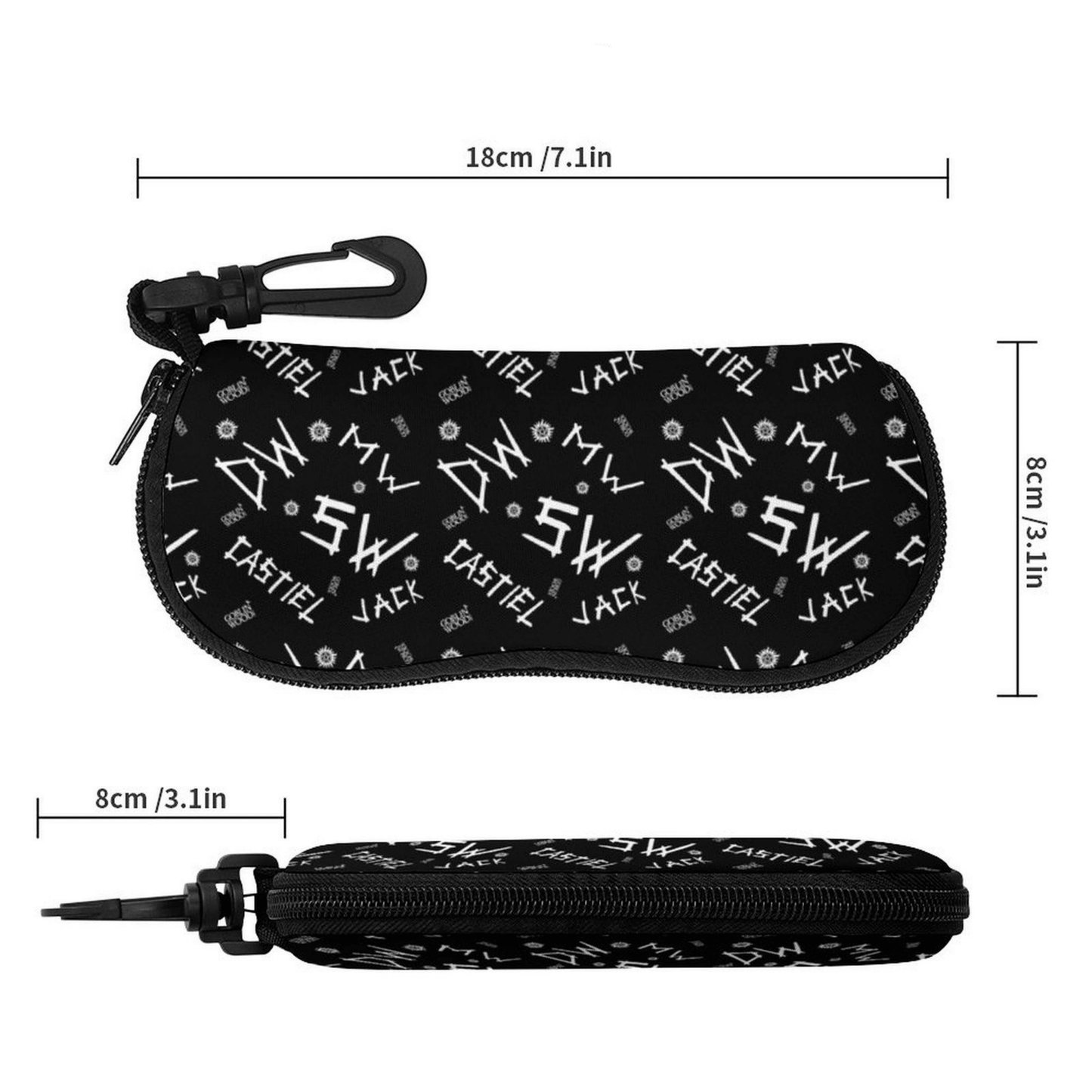 Initials - Black Glasses Case - Supernatural Inspired - Goblin Wood Exclusive - Goblin Wood