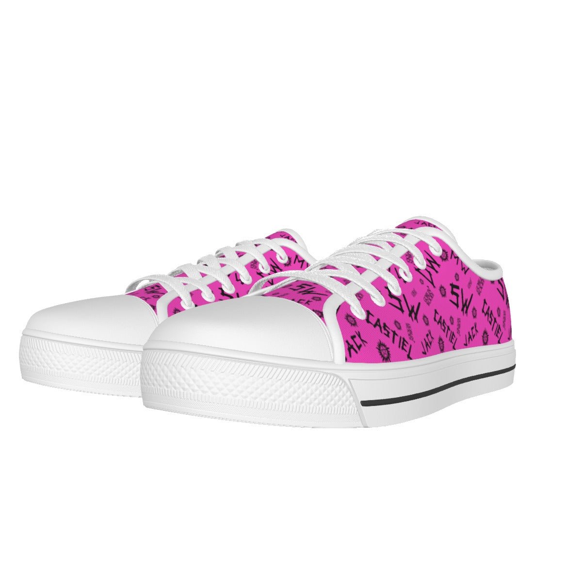 Initials - Hot Pink Canvas Lo - Top Shoe - Supernatural Inspired - Goblin Wood Exclusive - Goblin Wood