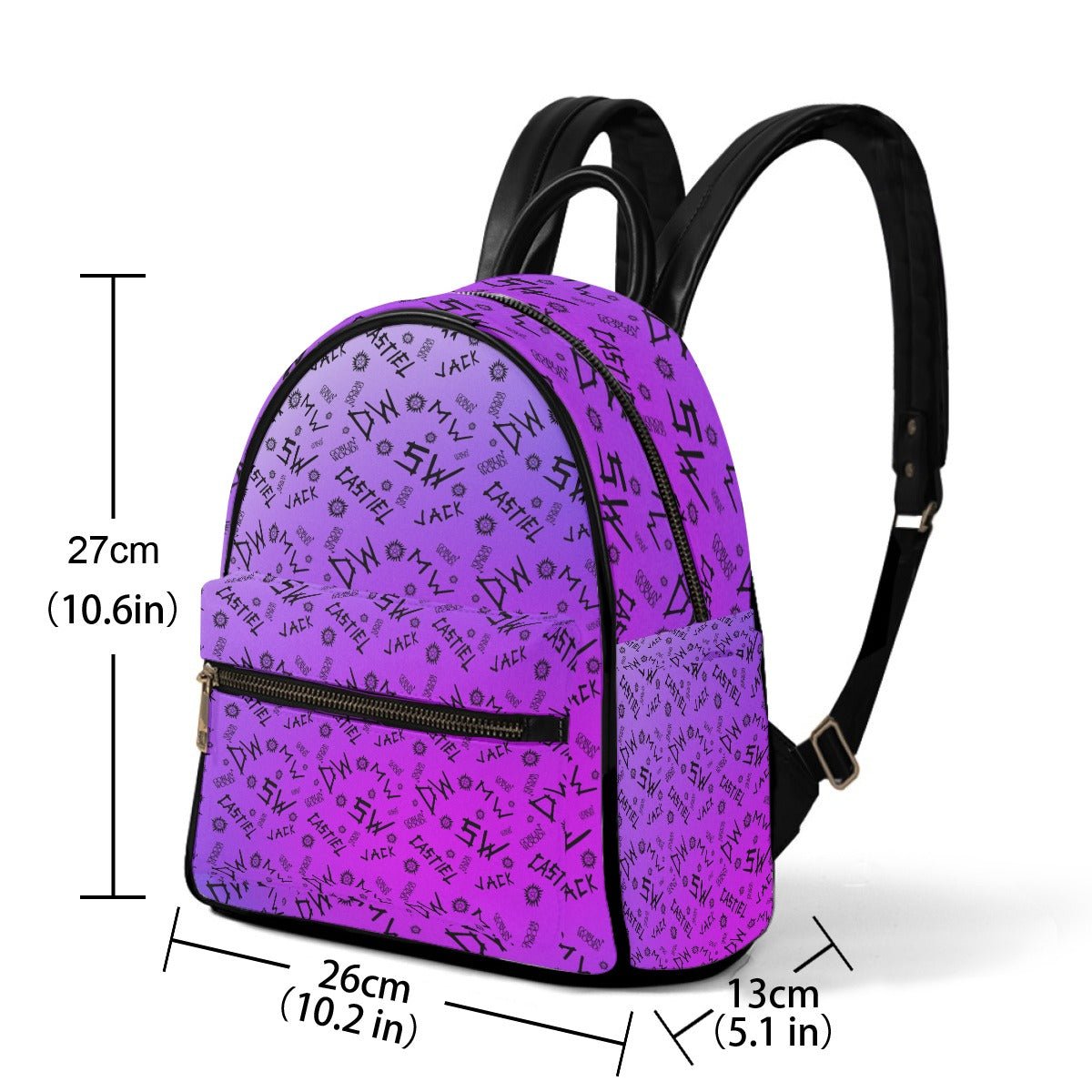 Initials - Purple Fade AOP Mini Backpack - Supernatural Inspired - Goblin Wood Exclusive - Goblin Wood