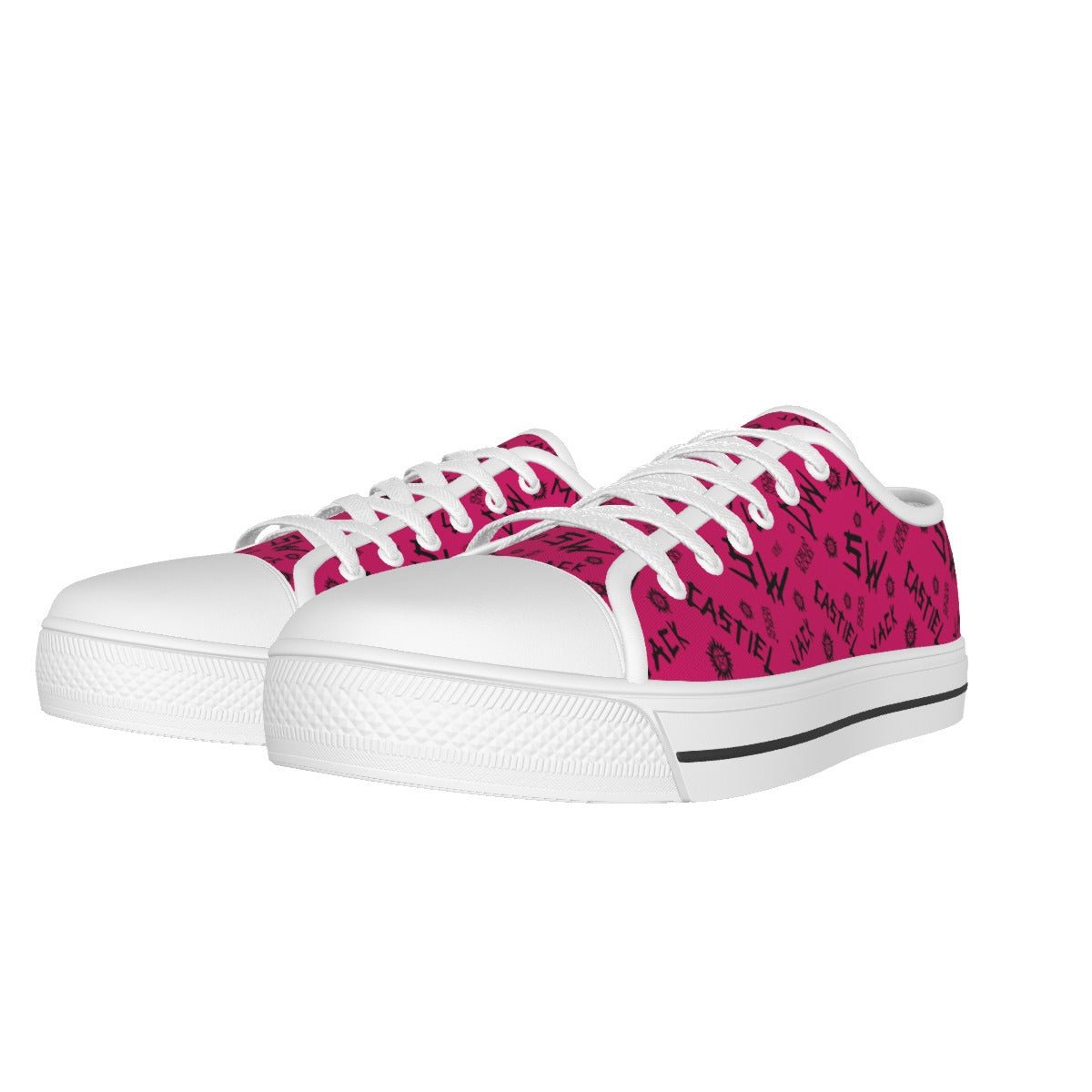 Initials - Raspberry AOP Canvas Lo - Top Shoe - Supernatural Inspired - Goblin Wood Exclusive - Goblin Wood