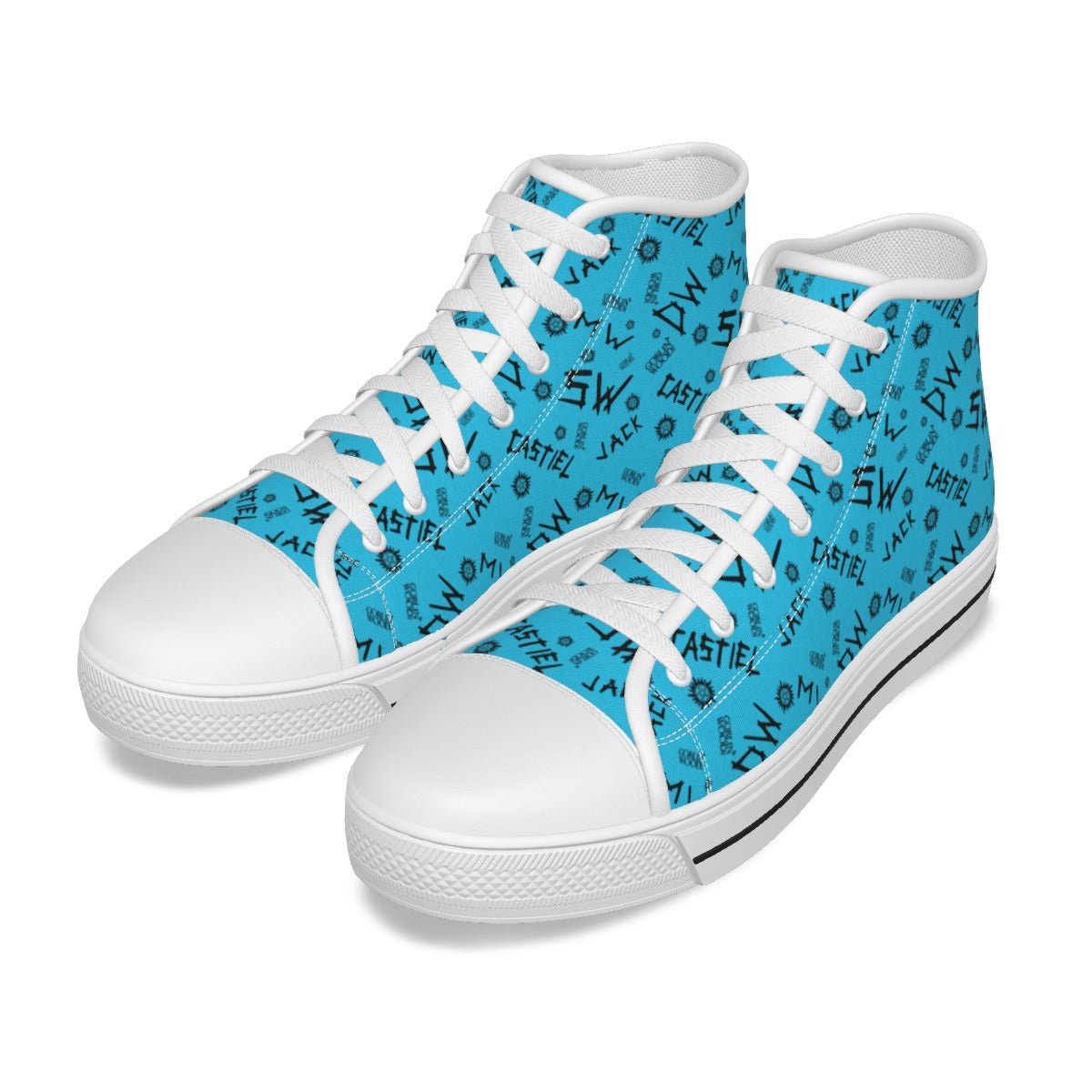 Initials - Sky Blue Canvas Hi - Top Shoe - Supernatural Inspired - Goblin Wood Exclusive - Goblin Wood