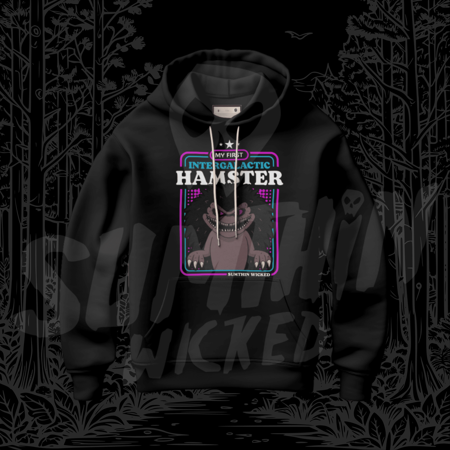 Intergalactic Hamster - Black Premium Hoody - Critters Inspired - Sumthin Wicked Exclusive - Goblin Wood