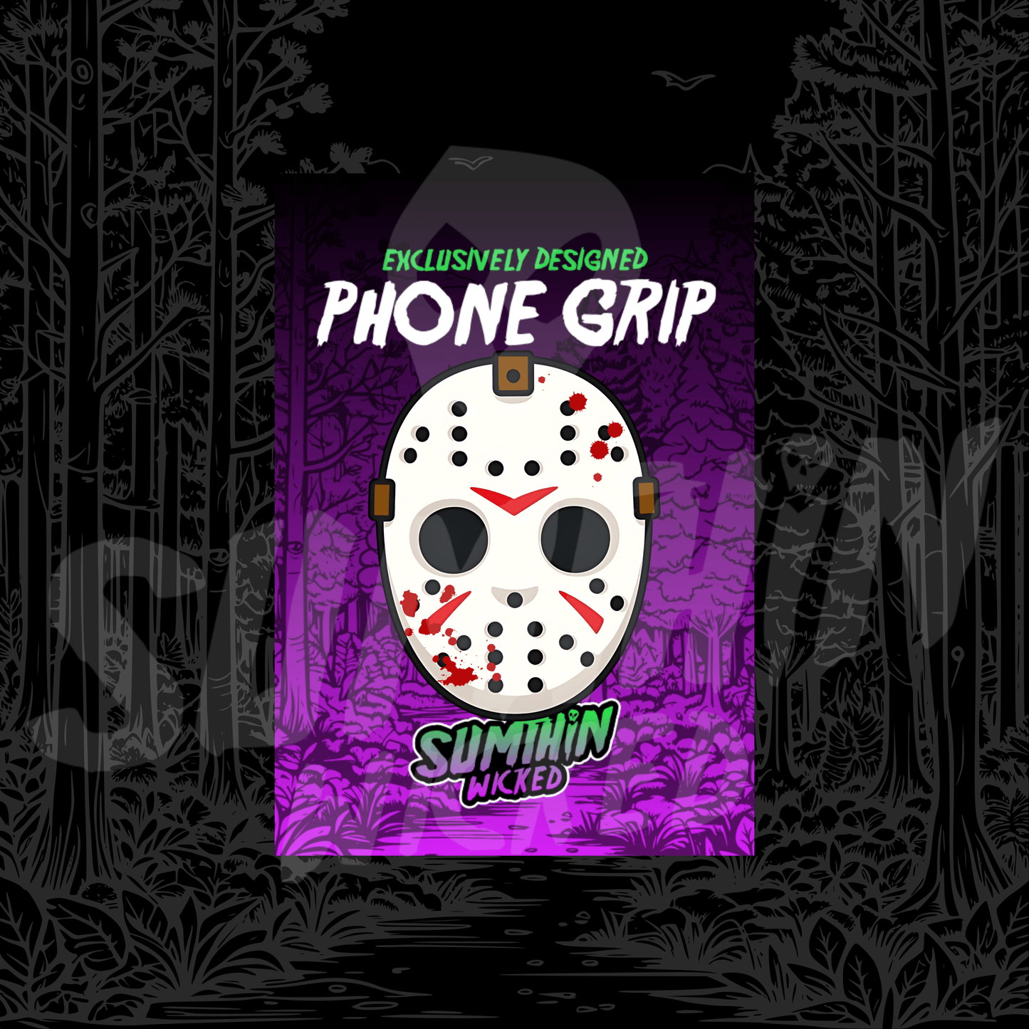 Jason - Acrylic Phone/Kindle Grip - Friday The 13th Inspired - Sumthin Wicked Exclusive - Goblin Wood