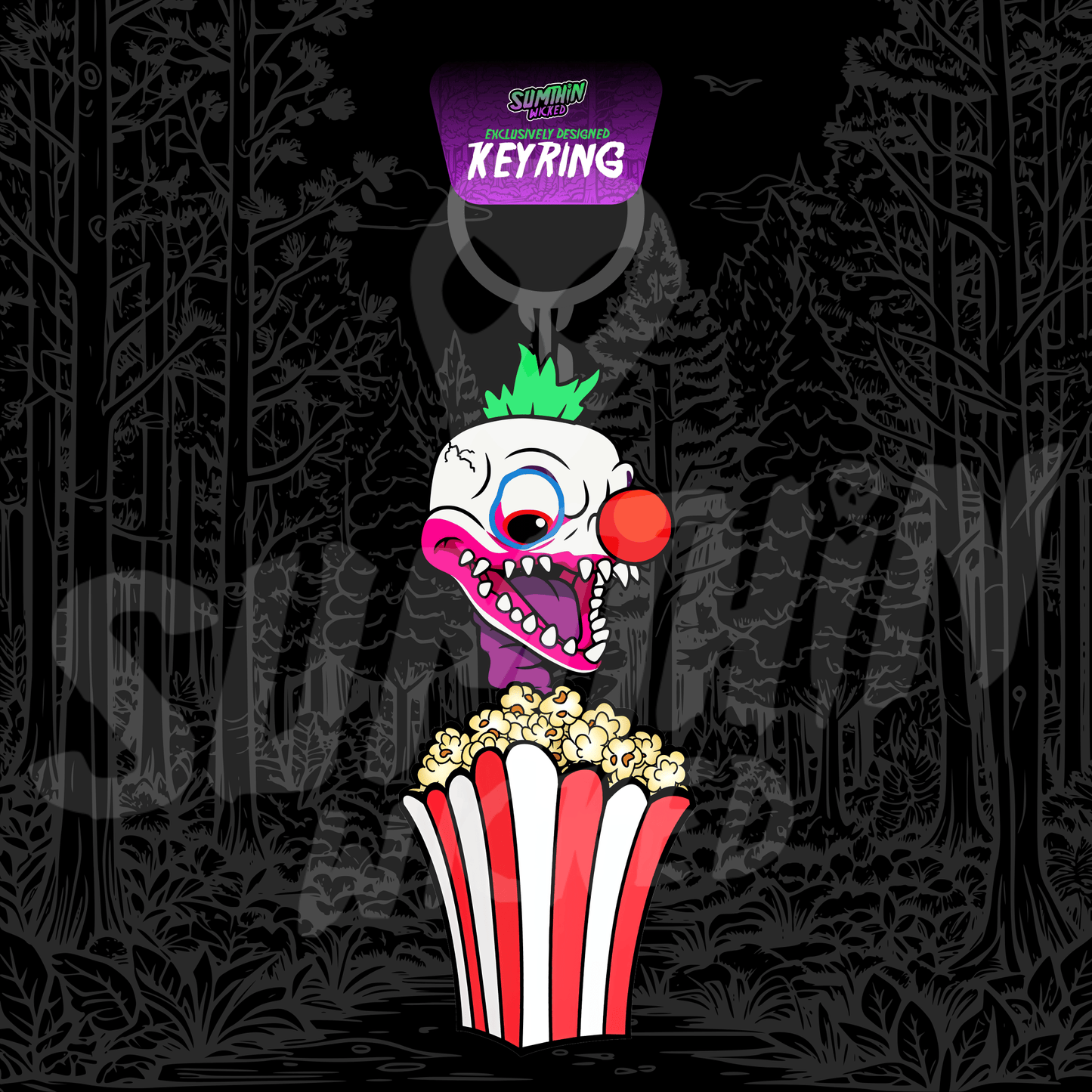 Klown (Green) - Acrylic Keychain - Killer Klowns From Outer Space Inspired - Sumthin Wicked Exclusive - Goblin Wood