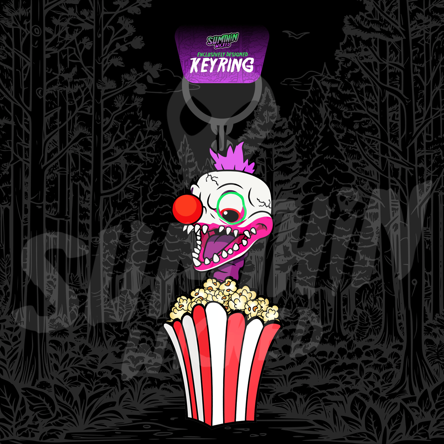 Klown (Purple) - Acrylic Keychain - Killer Klowns From Outer Space Inspired - Sumthin Wicked Exclusive - Goblin Wood