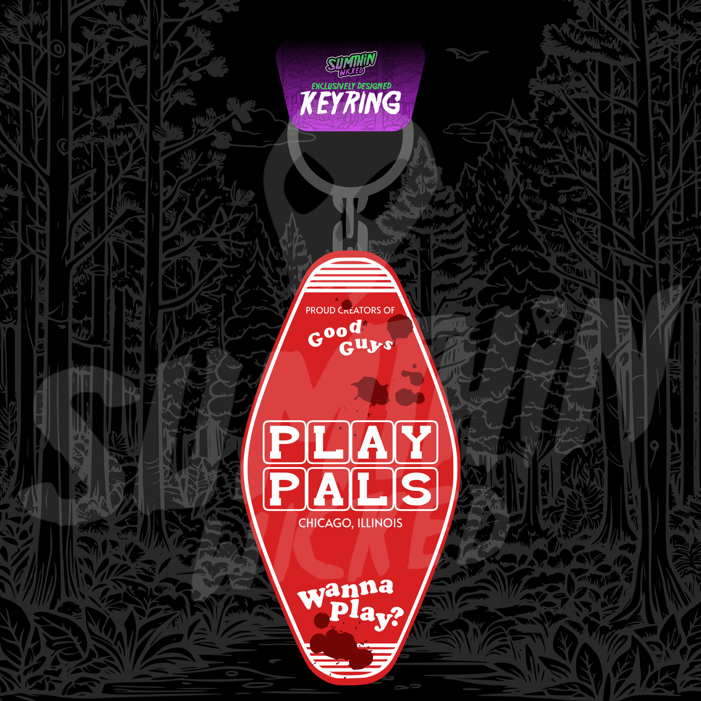 Play Pals - Acrylic Key Fob Keychain - Child's Play Inspired - Sumthin Wicked Exclusive - Goblin Wood