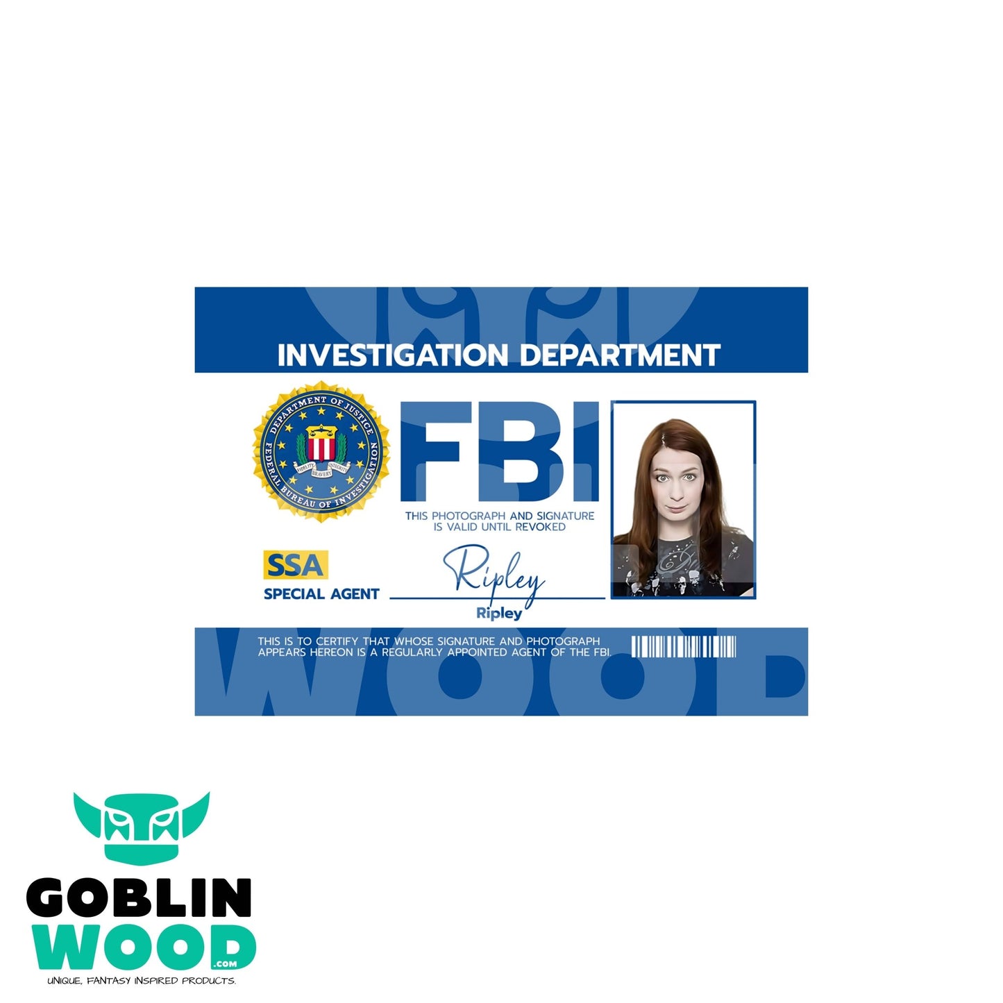 Ripley - ID Badge - Supernatural Inspired - Goblin Wood Exclusive - Goblin Wood