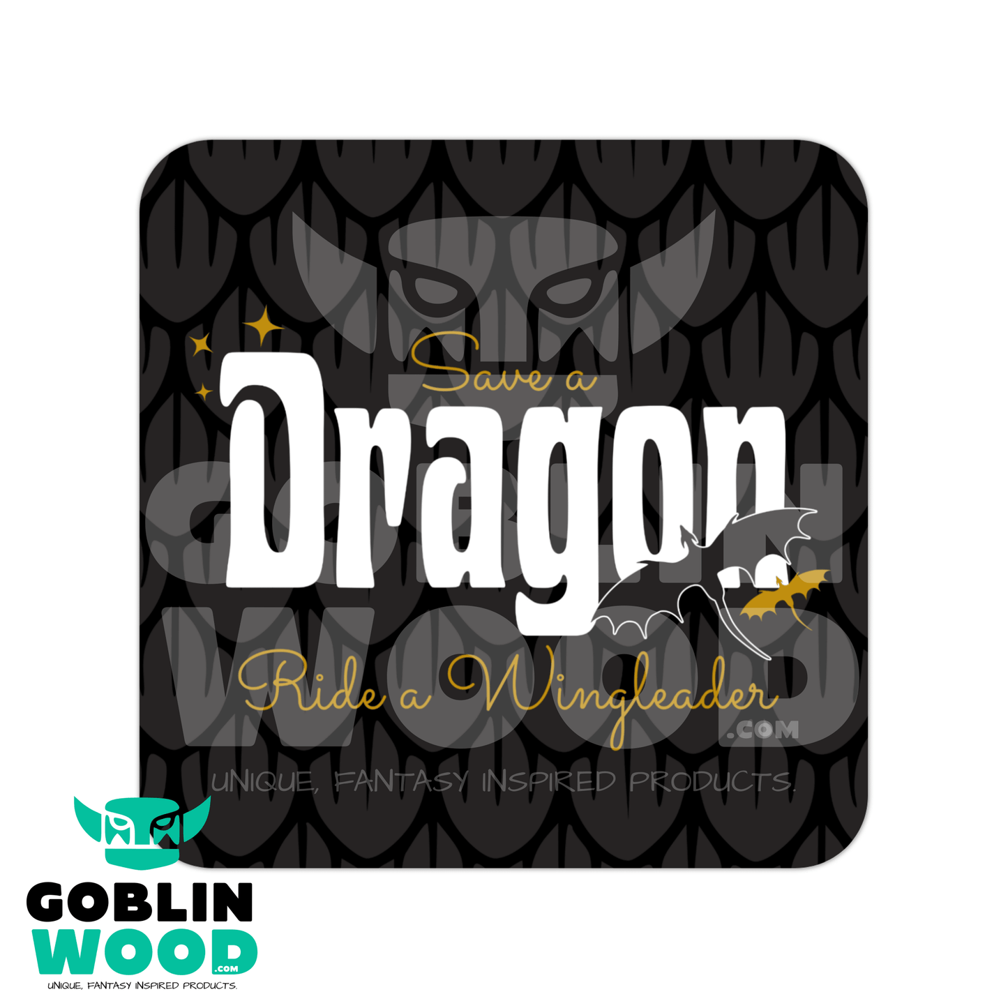 Save A Dragon - Drinks Coaster - - Goblin Wood Exclusive - Goblin Wood