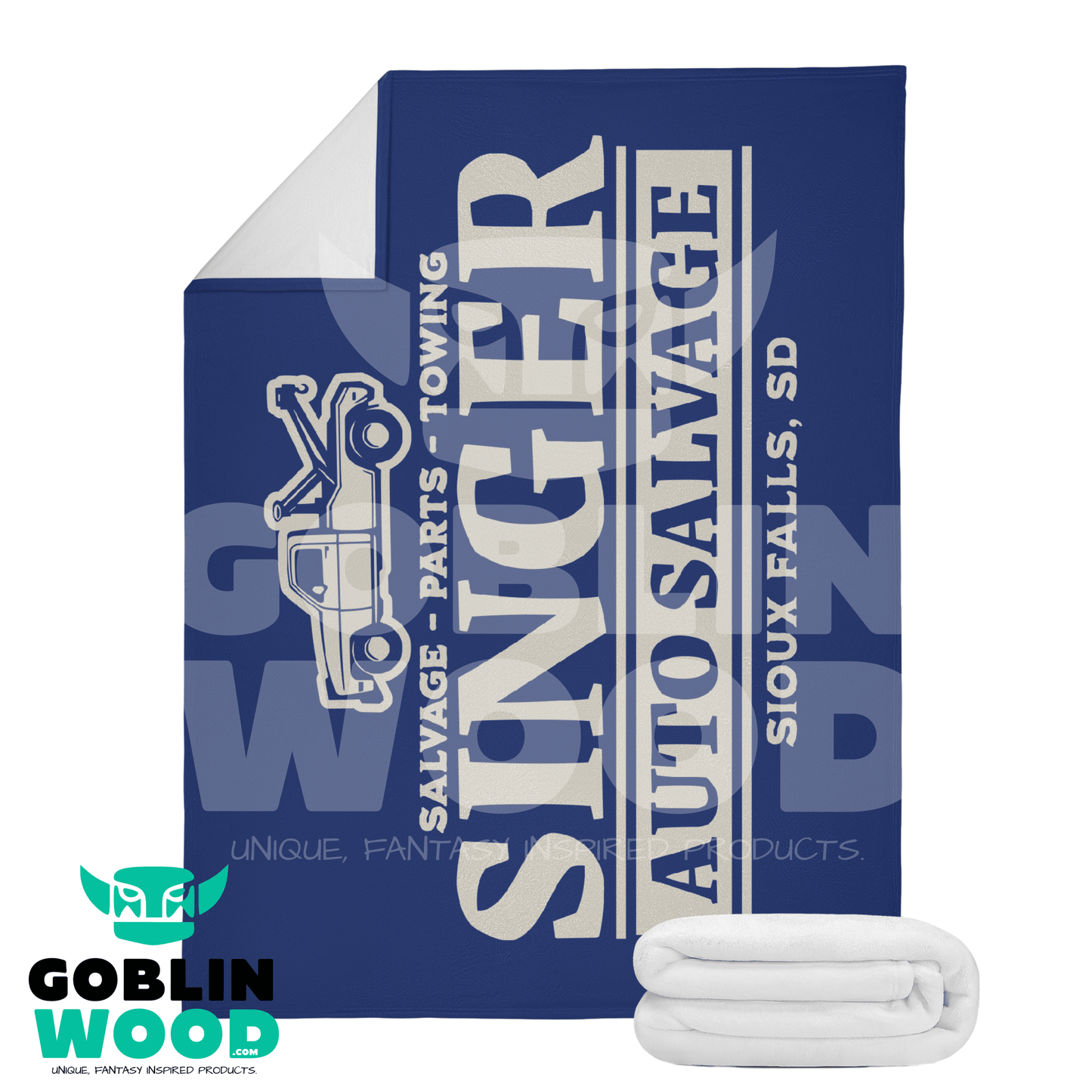 Singer Salvage - Dual - Sided Stitched Blanket - Supernatural Inspired - Goblin Wood Exclusive - Goblin Wood