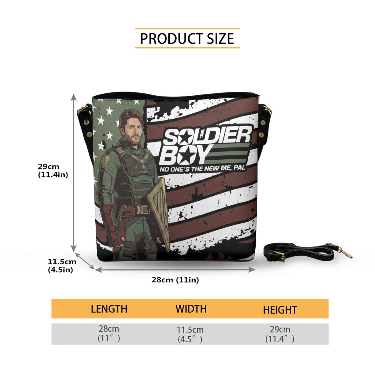 Soldier Boy (Flag) - Cross Body Bucket Bag - The Boys Inspired - Goblin Wood Exclusive - Goblin Wood