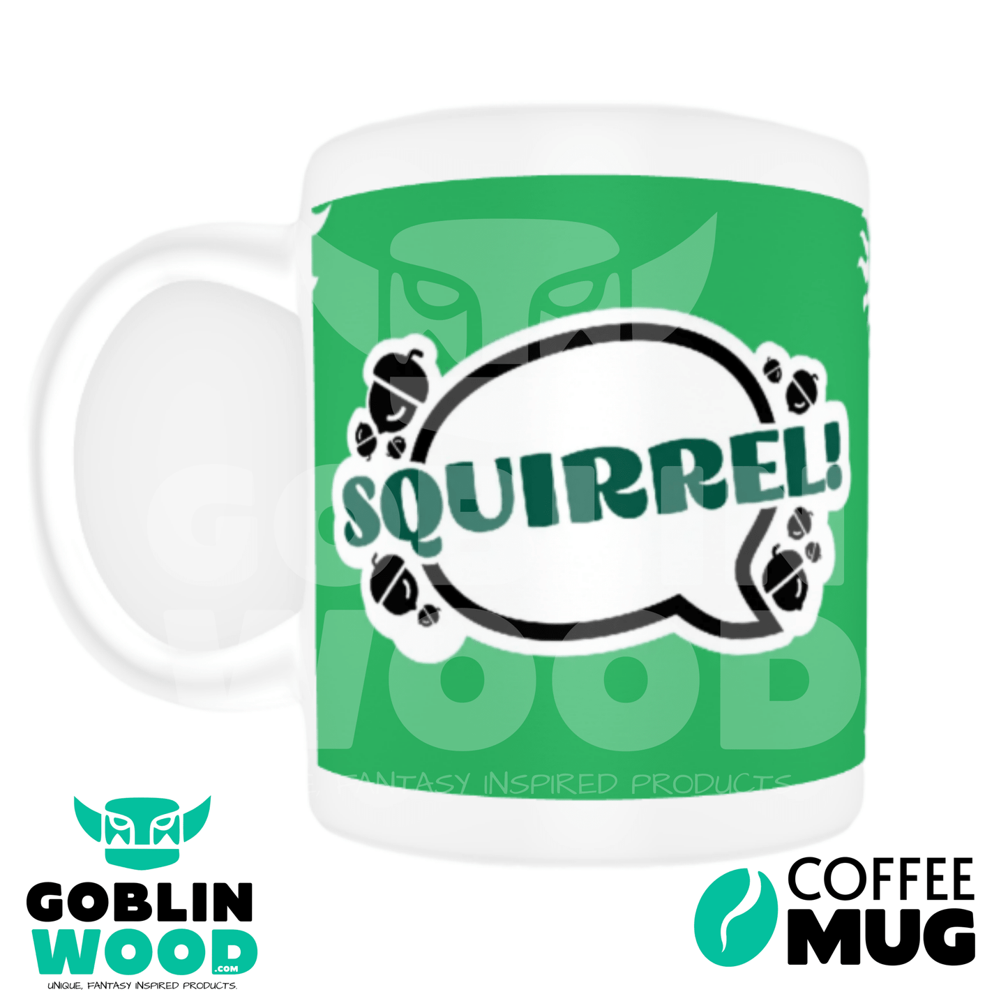 Squirrel! - Speech Bubble Coffee Mug - Supernatural Inspired - Goblin Wood Exclusive - Goblin Wood
