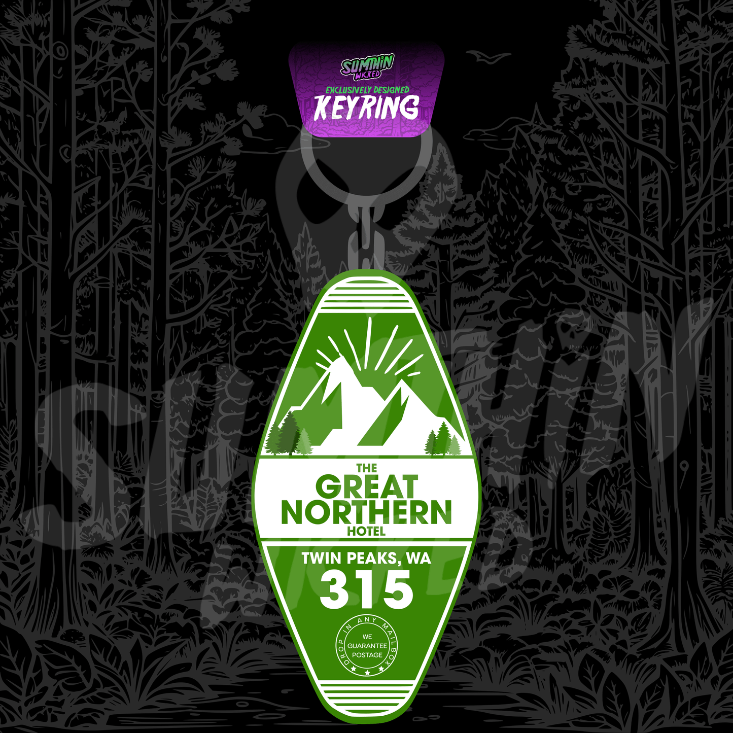 The Great Northern Hotel - Acrylic Key Fob Keychain - Twin Peaks Inspired - Sumthin Wicked Exclusive - Goblin Wood