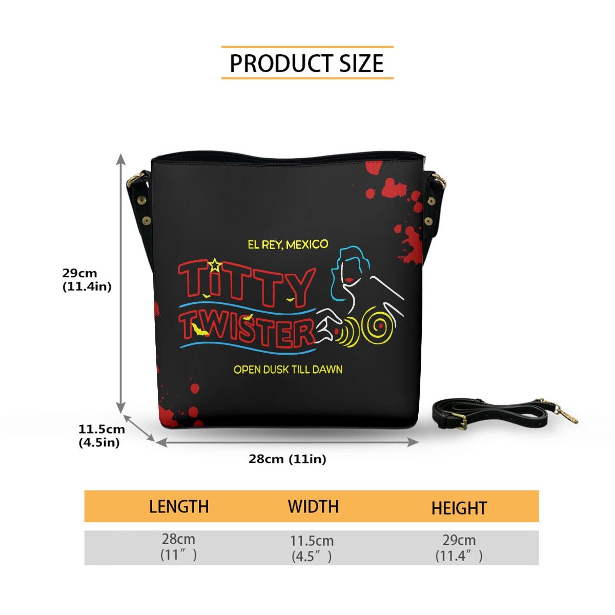 Titty Twister - Cross Body Bucket Bag - From Dusk Till Dawn Inspired - Goblin Wood Exclusive - Goblin Wood