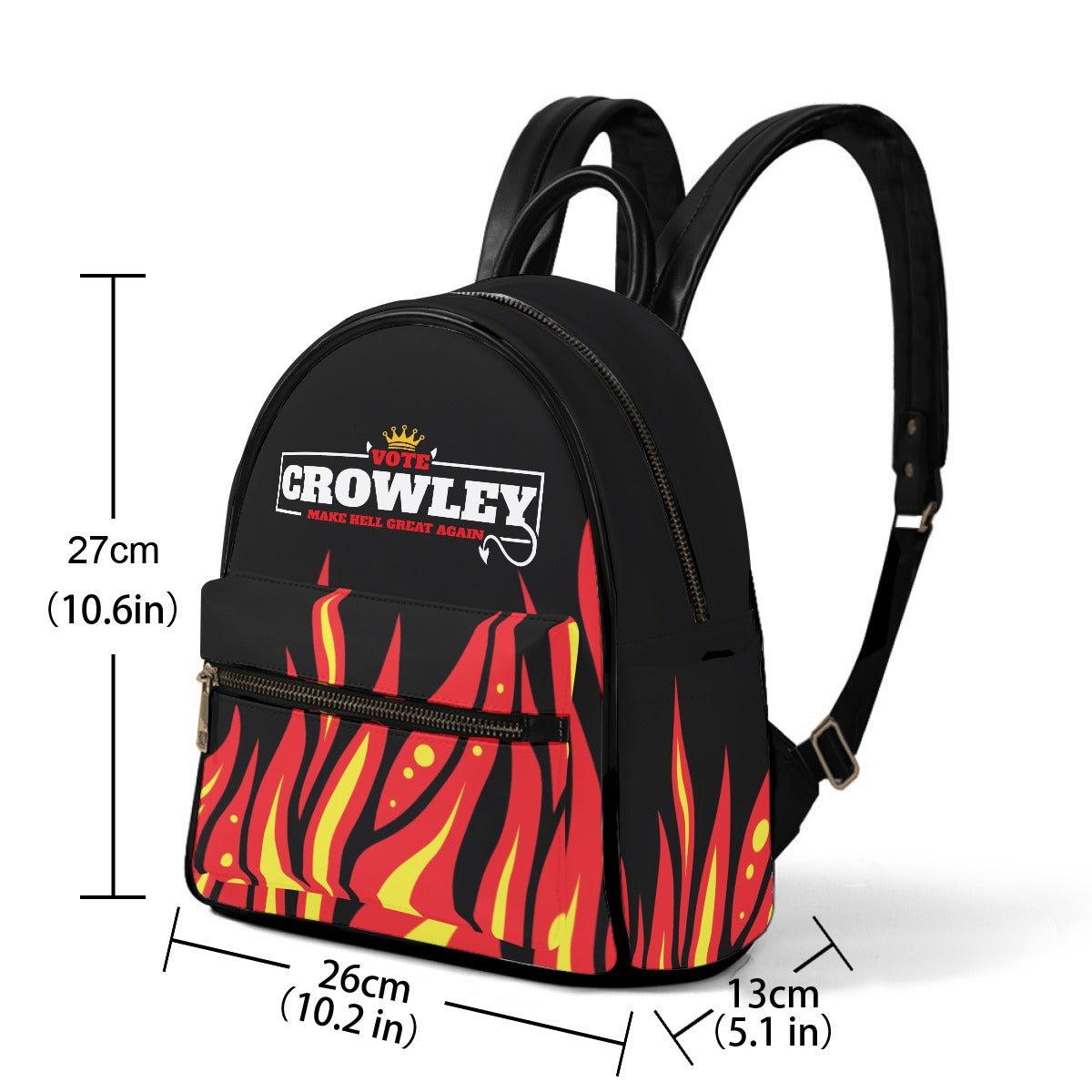 Vote Crowley - Black Mini Backpack - Supernatural Inspired - Goblin Wood Exclusive - Goblin Wood