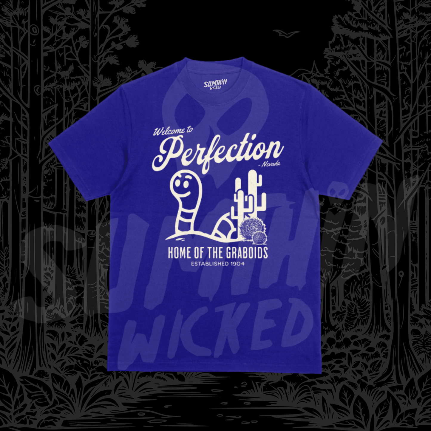 Welcome To Perfection - Navy Premium T-Shirt - Tremors Inspired - Sumthin Wicked Exclusive - Goblin Wood