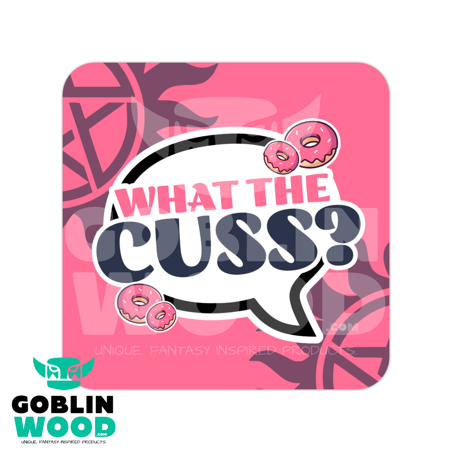 What The Cuss? - Speech Bubble Drinks Coaster - Supernatural Inspired - Goblin Wood Exclusive - Goblin Wood