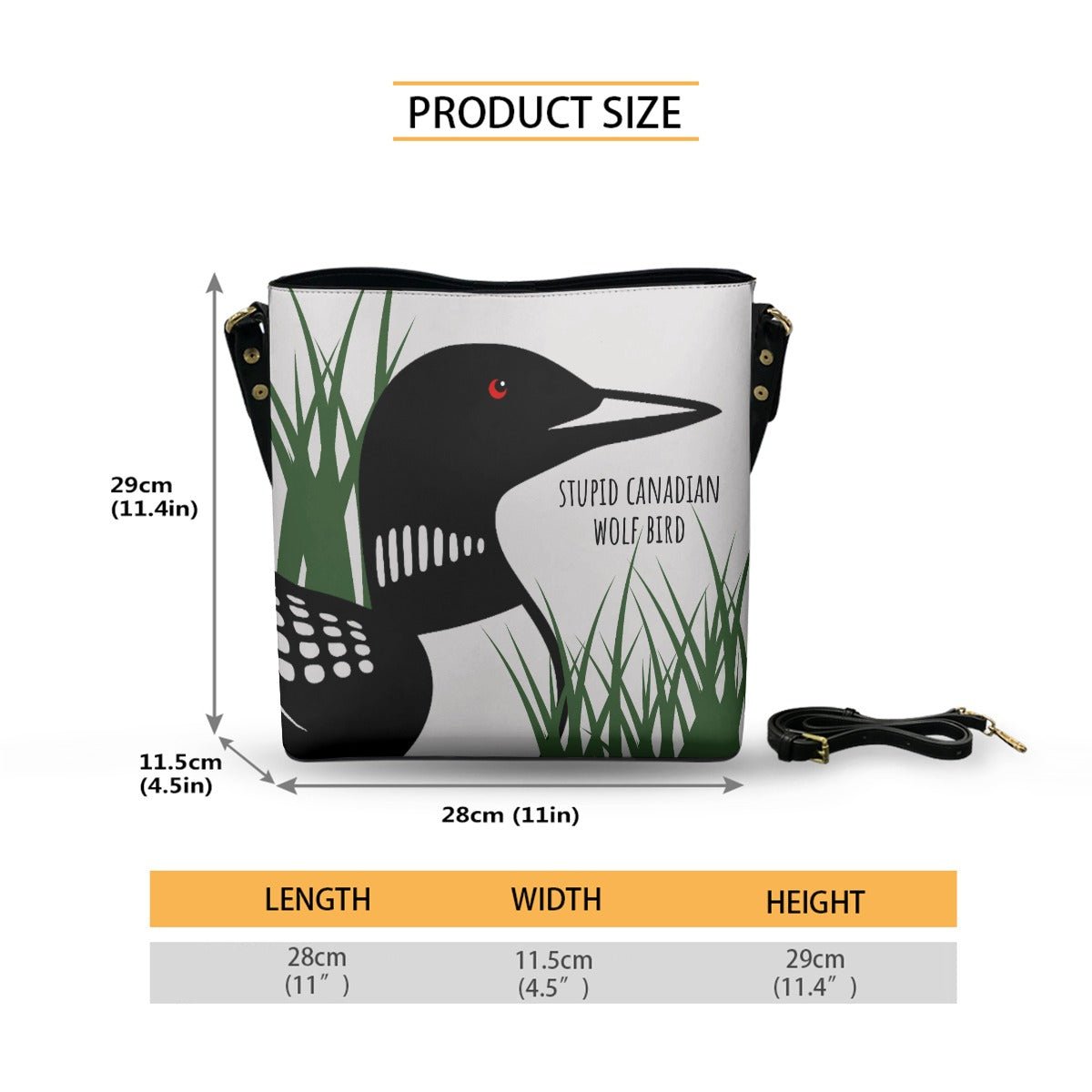 Wolf Bird - Cross Body Bucket Bag - Heated Rivalry Inspired - Goblin Wood Exclusive - Goblin Wood