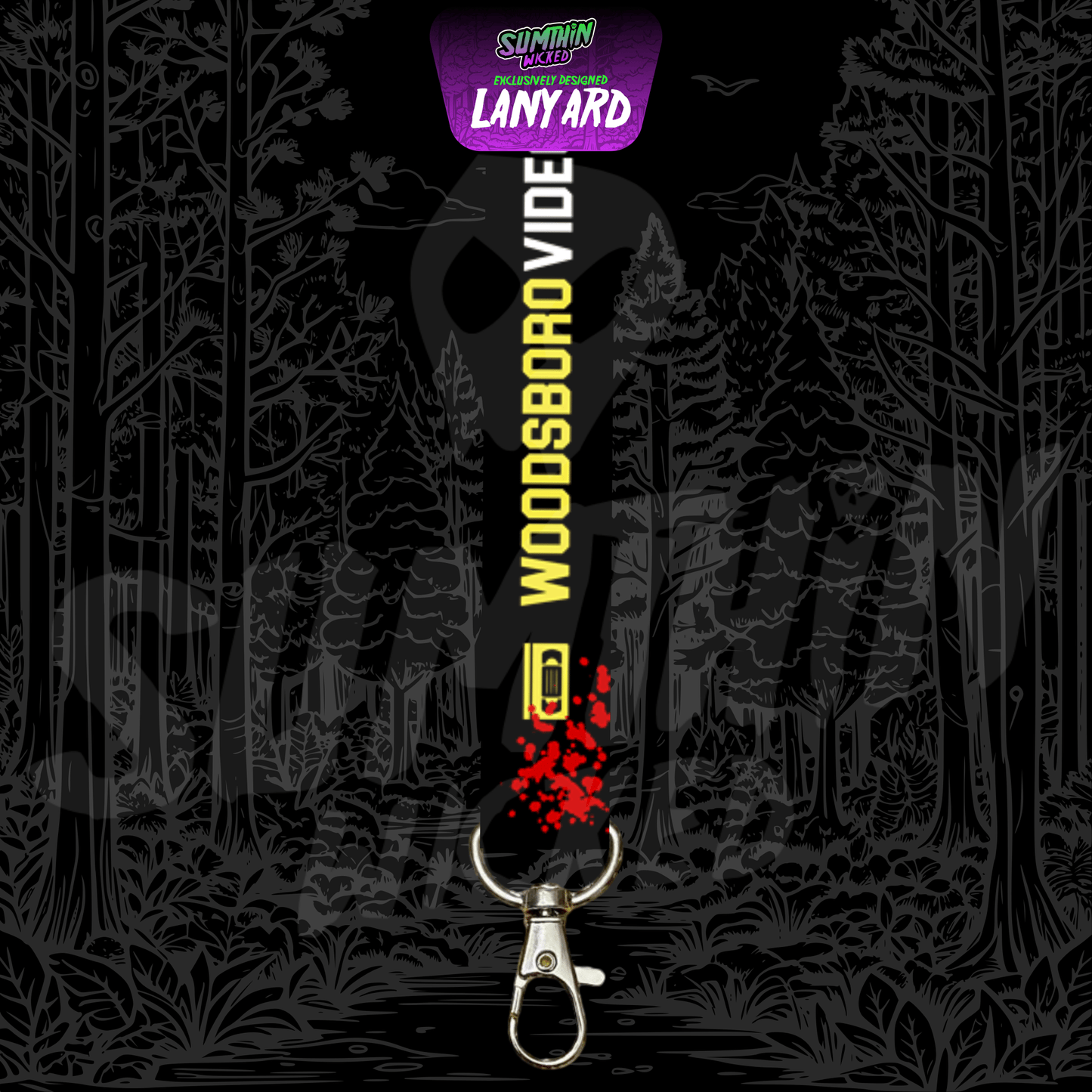 Woodsboro Video - AOP Lanyard - Scream Inspired - Sumthin Wicked Exclusive - Goblin Wood