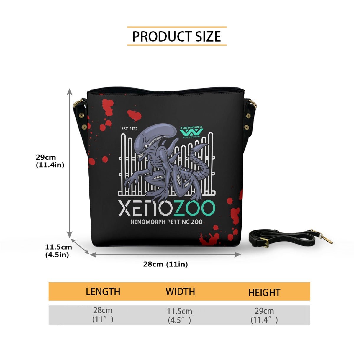 XenoZoo - Black Cross Body Bucket Bag - - Goblin Wood Exclusive - Goblin Wood