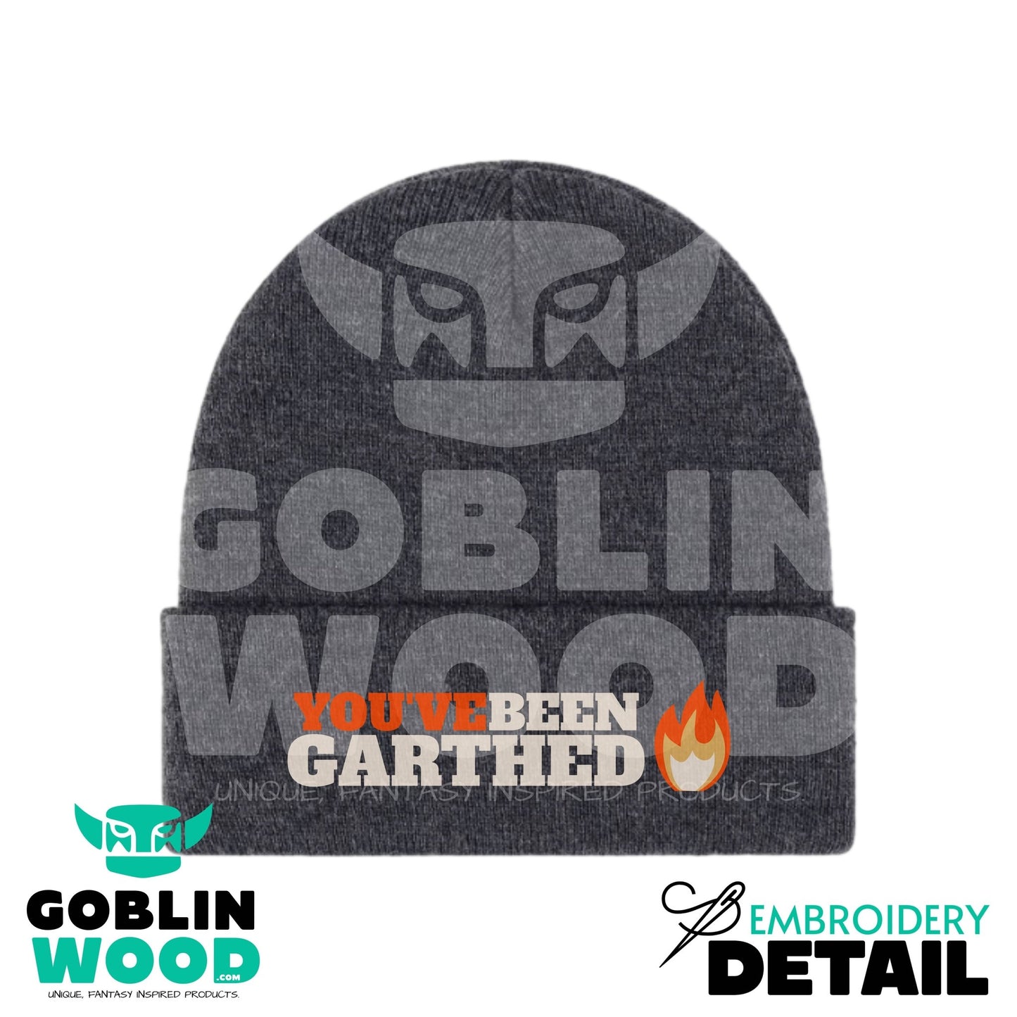 You've Been Garthed - Charcoal Embroidered Beanie - Supernatural Inspired - Goblin Wood Exclusive - Goblin Wood