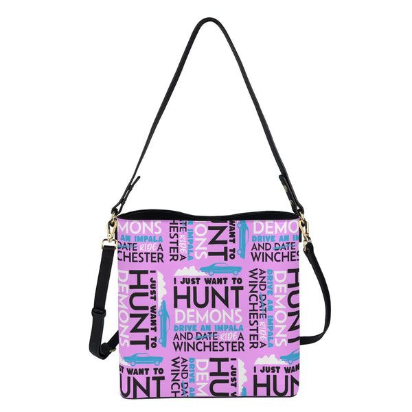 Hunt Drive Ride - Pink Cross Body Bucket Bag  - Supernatural Inspired - Goblin Wood Exclusive