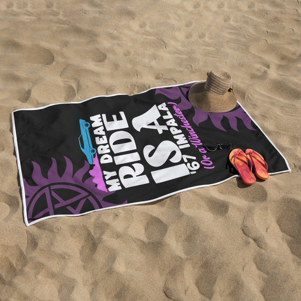 Dream Ride - beach Towel - Supernatural Inspired - Goblin Wood Exclusive